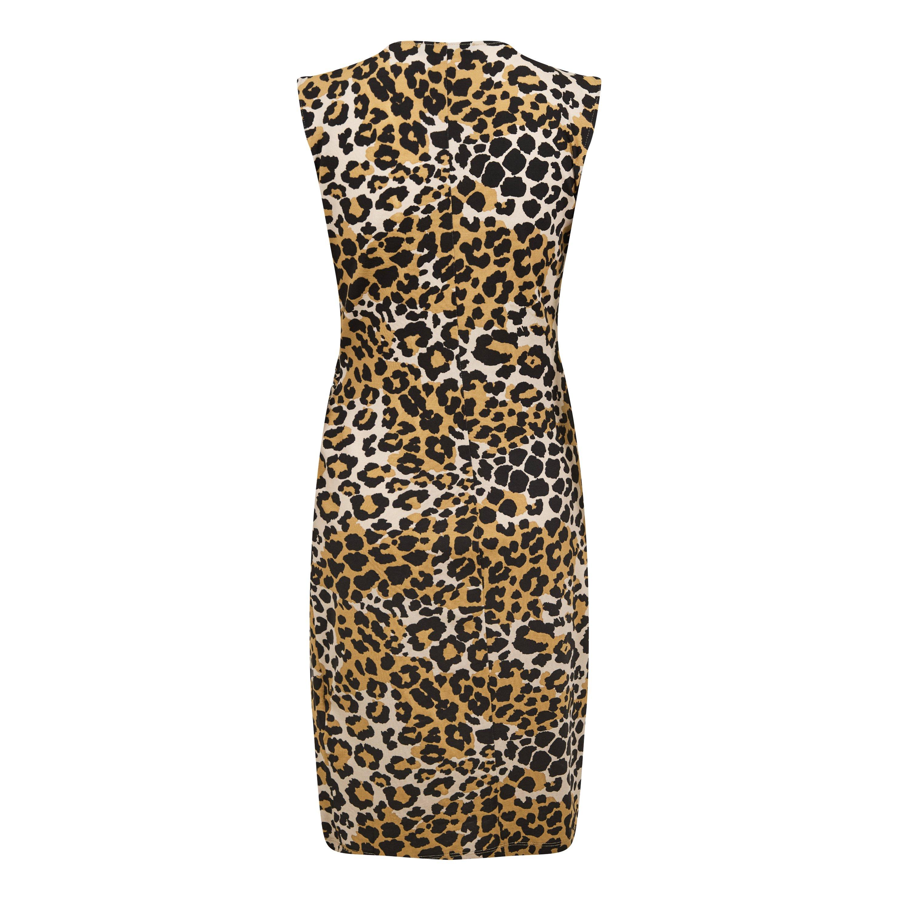 CAMEL - Weekend Max Mara - Women's Emblema Leopard Print Shift Dress - 6