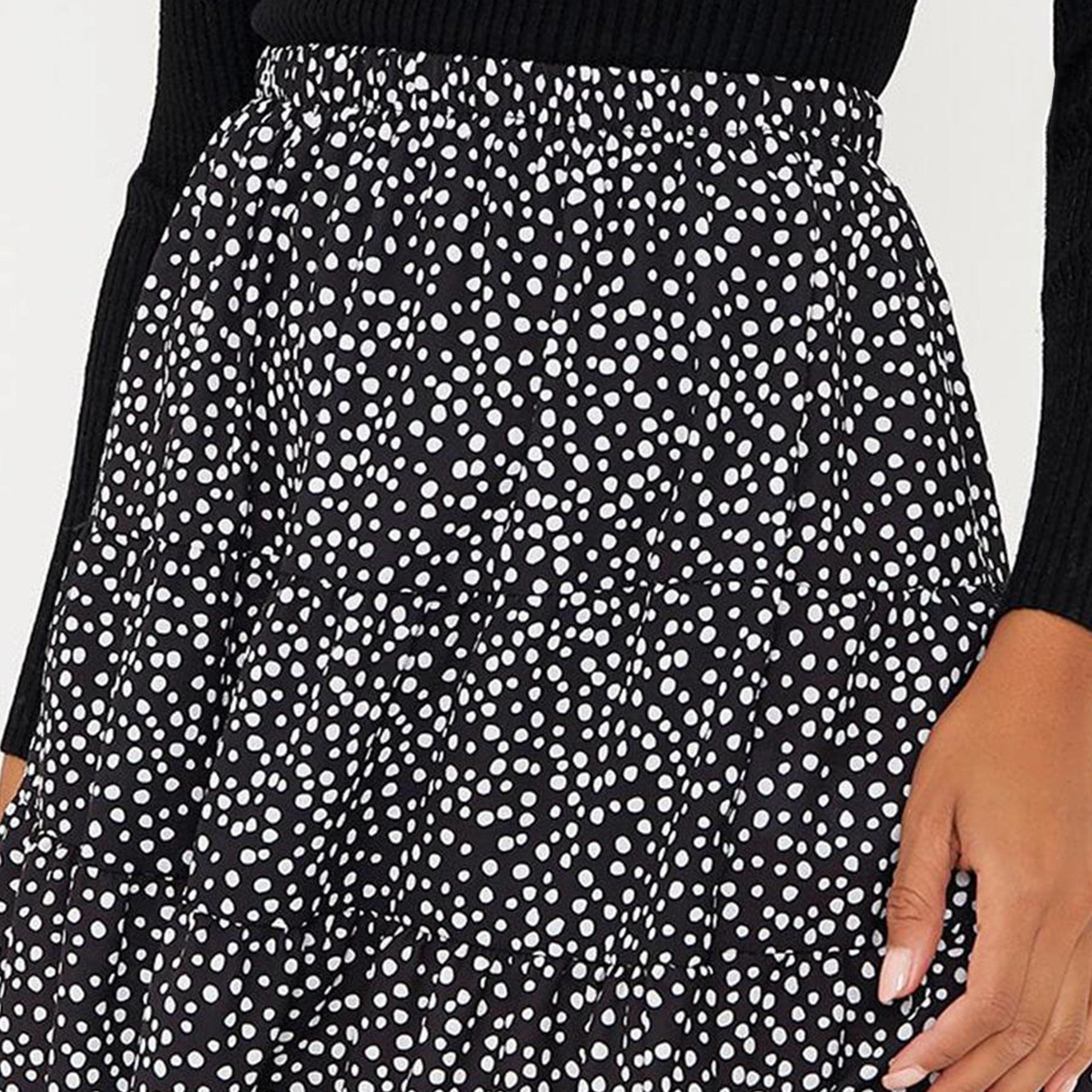 Sort - I Saw It First - ISAWITFIRST Spotted Print Tiered Frill Mini Skirt - 5