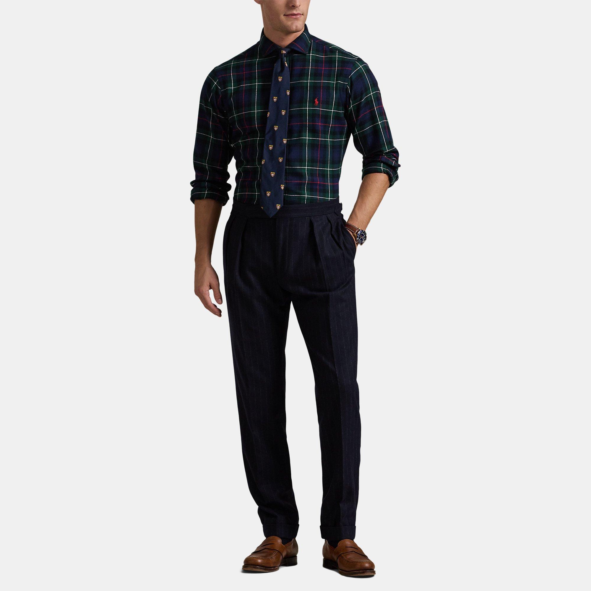 Evergreen/Red - Polo Ralph Lauren - Twill Checked Long Sleeve Shirt - 5