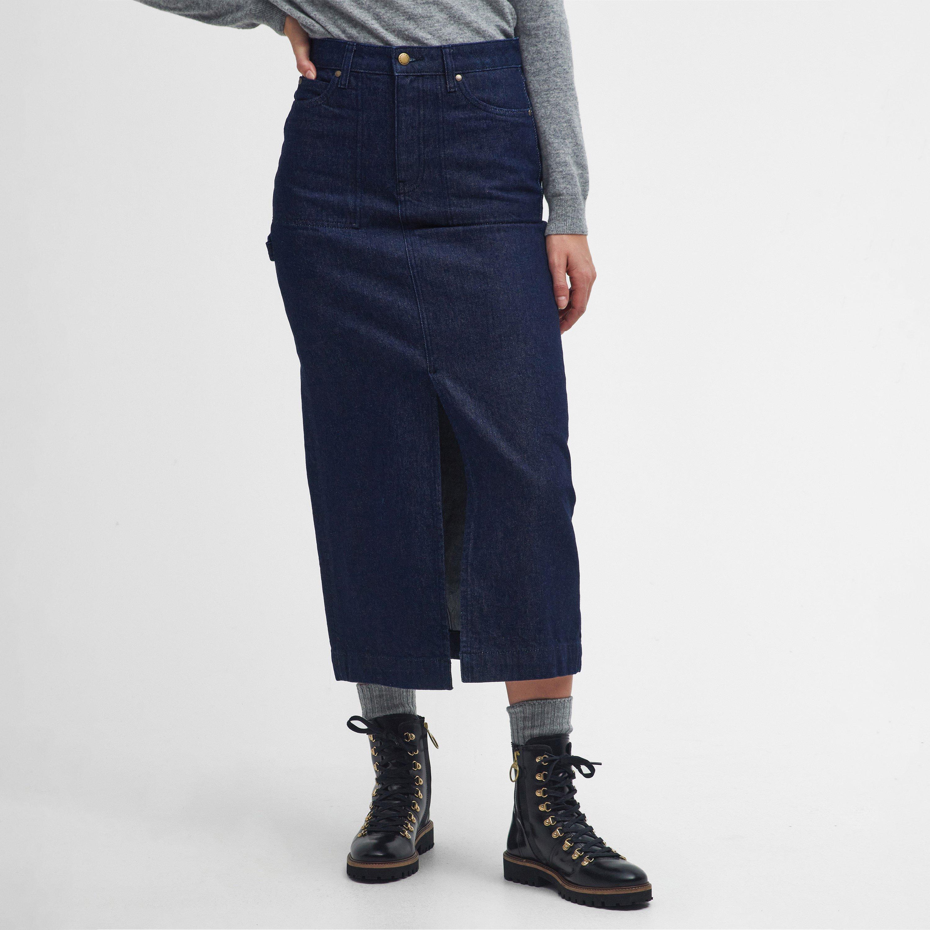 Dark Indigo - Barbour - Cassie Denim Cargo Skirt - 2