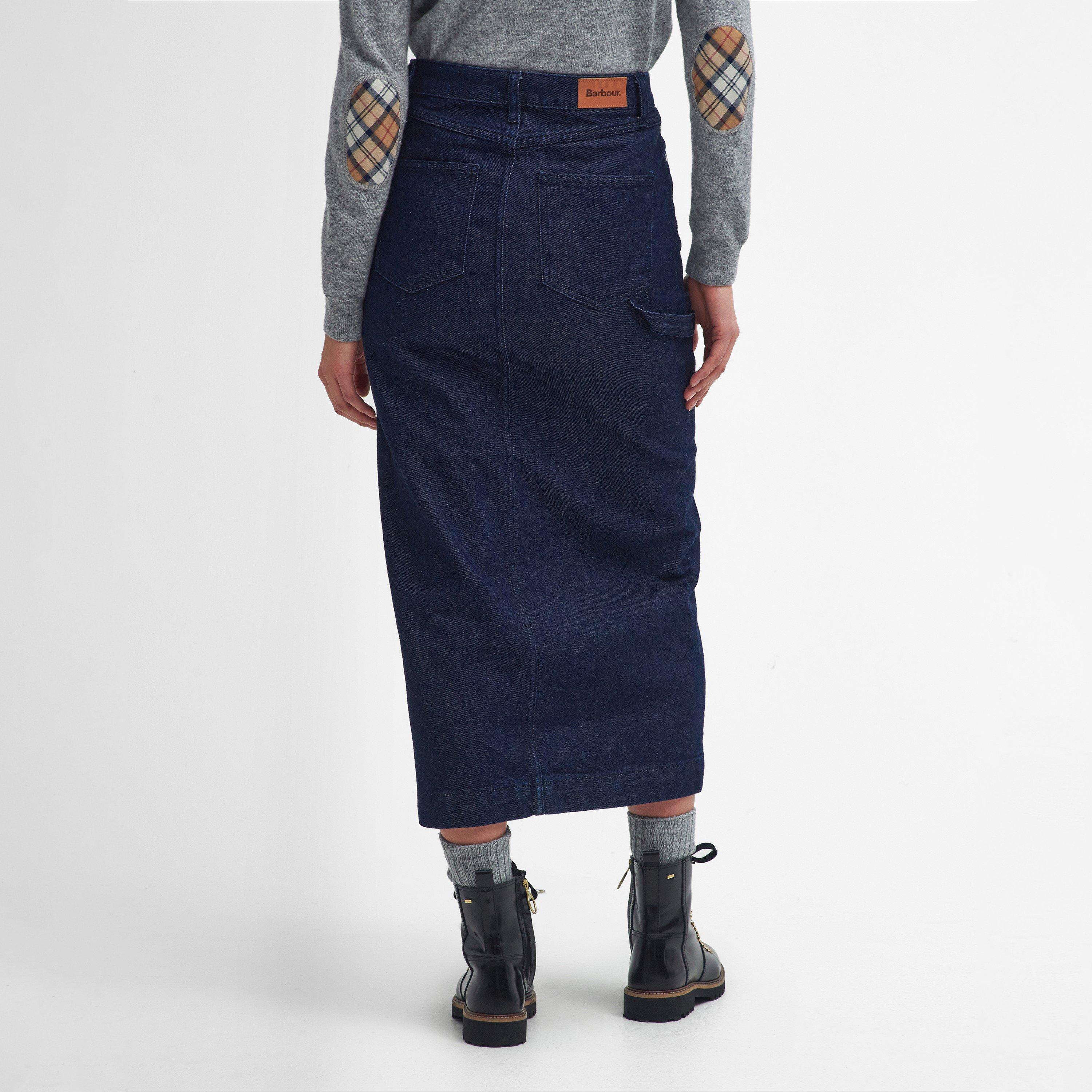 Dark Indigo - Barbour - Cassie Denim Cargo Skirt - 3