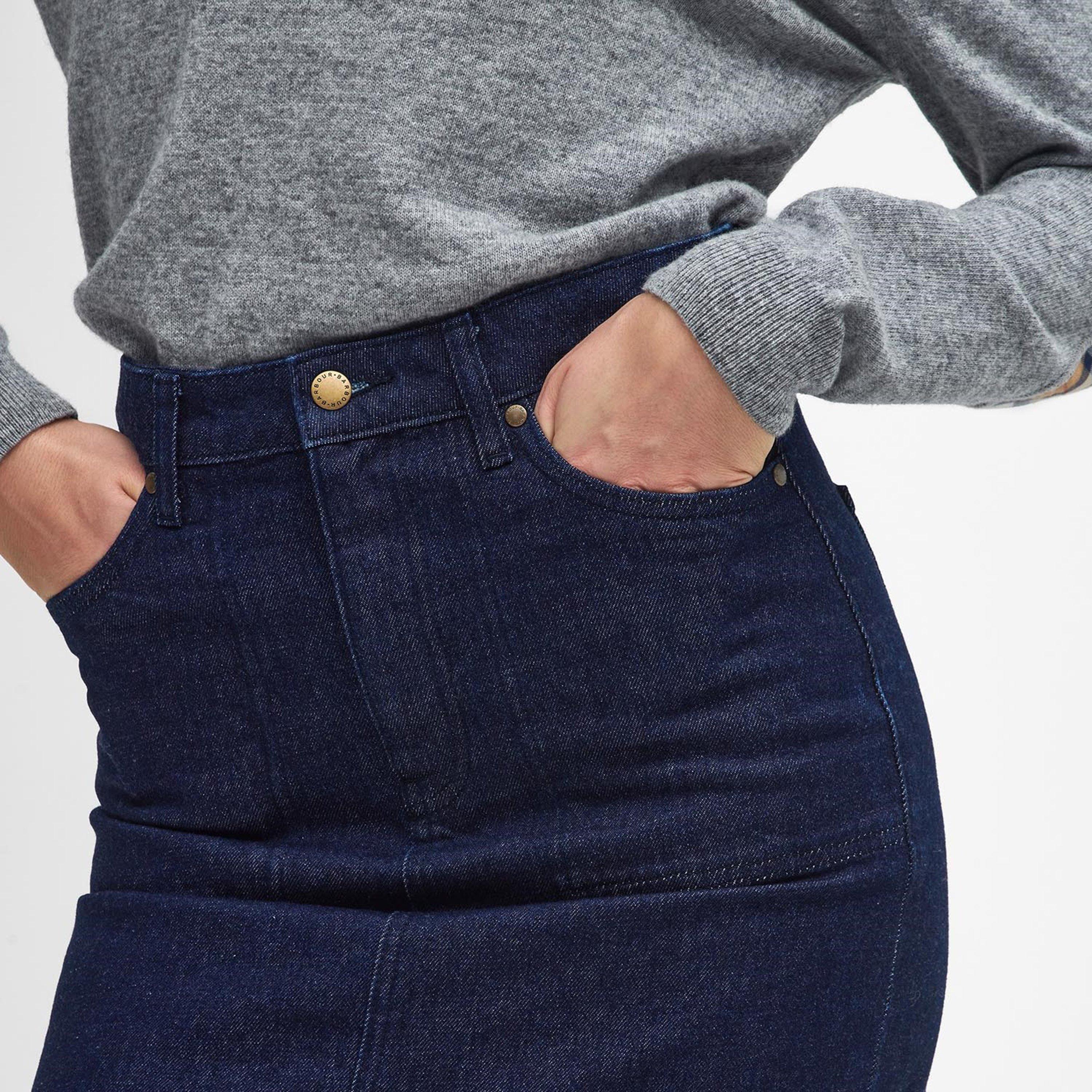 Dark Indigo - Barbour - Cassie Denim Cargo Skirt - 4