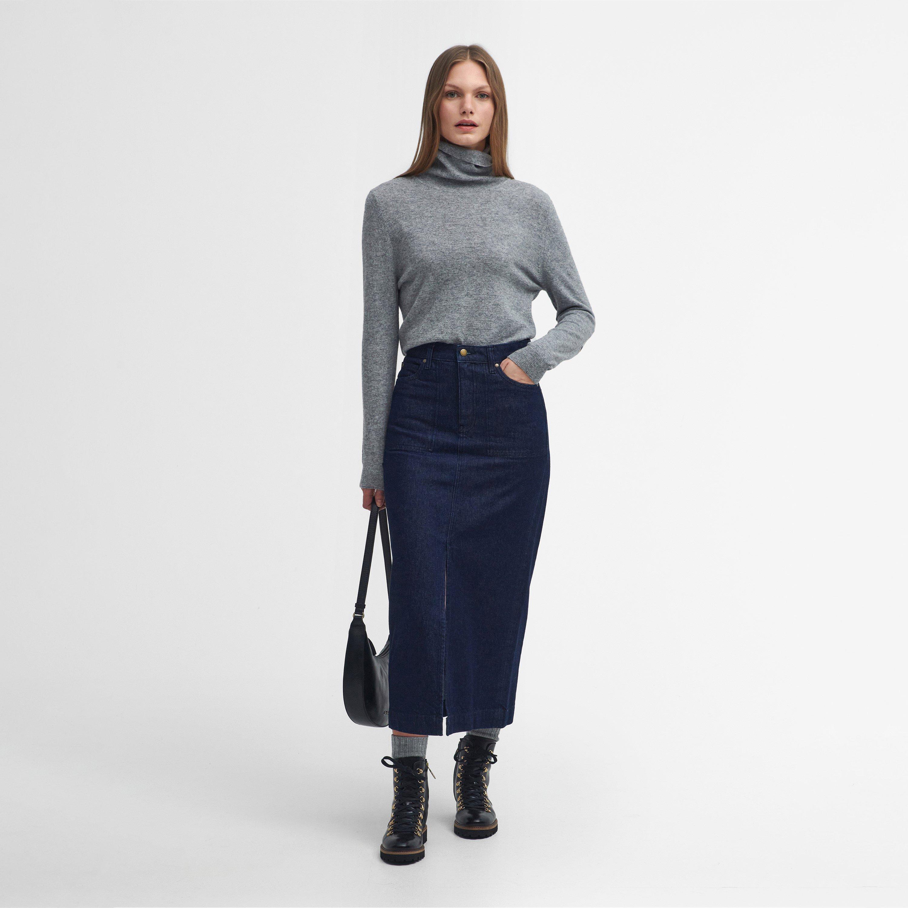 Dark Indigo - Barbour - Cassie Denim Cargo Skirt - 5