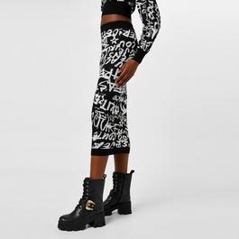 Versace Jeans Couture Graffiti Midi Skirt