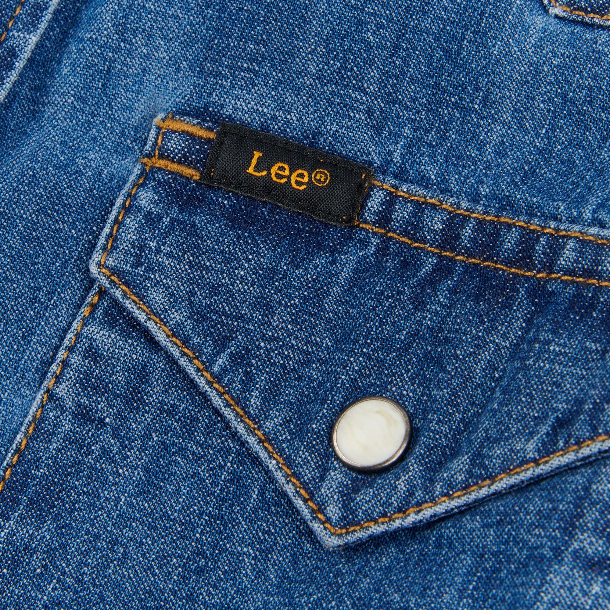 Mid wash - Lee - Western Long-Sleeve Denim Shirt - 3