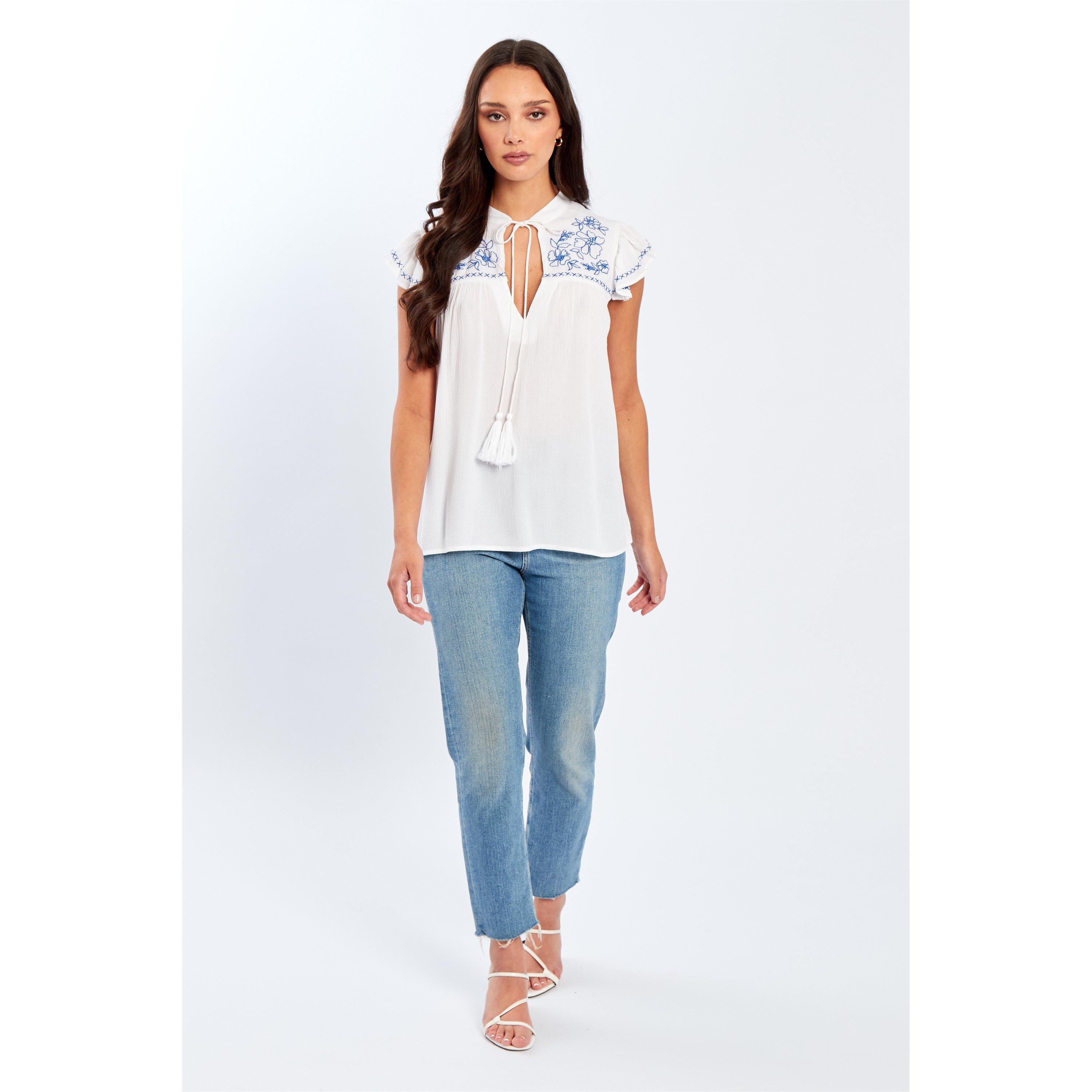 Blanco - Be You - Embroidered Crinkle Blouse Womens - 1