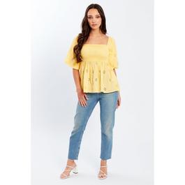 Be You Broderie Broderie Square Neck Top