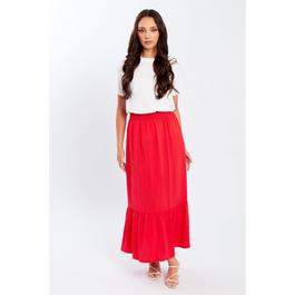 Be You Crepe Tiered Midi Skirt