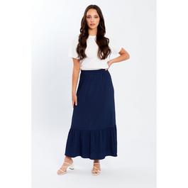 Be You Crepe Tiered Midi Skirt