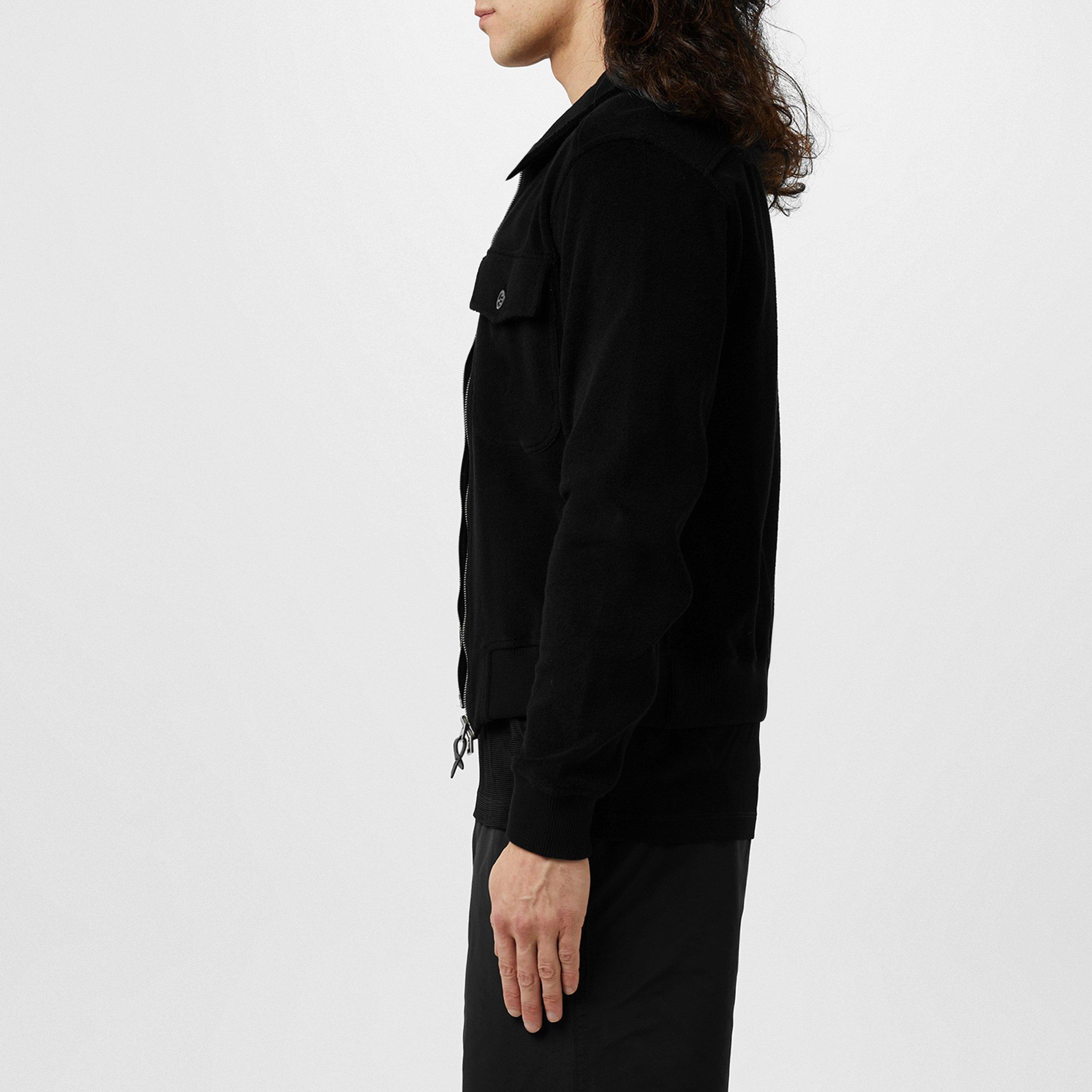 Black - Tom Ford - Men's Towling Shirt Leather Long Sleeve Bomber Jacket - 2