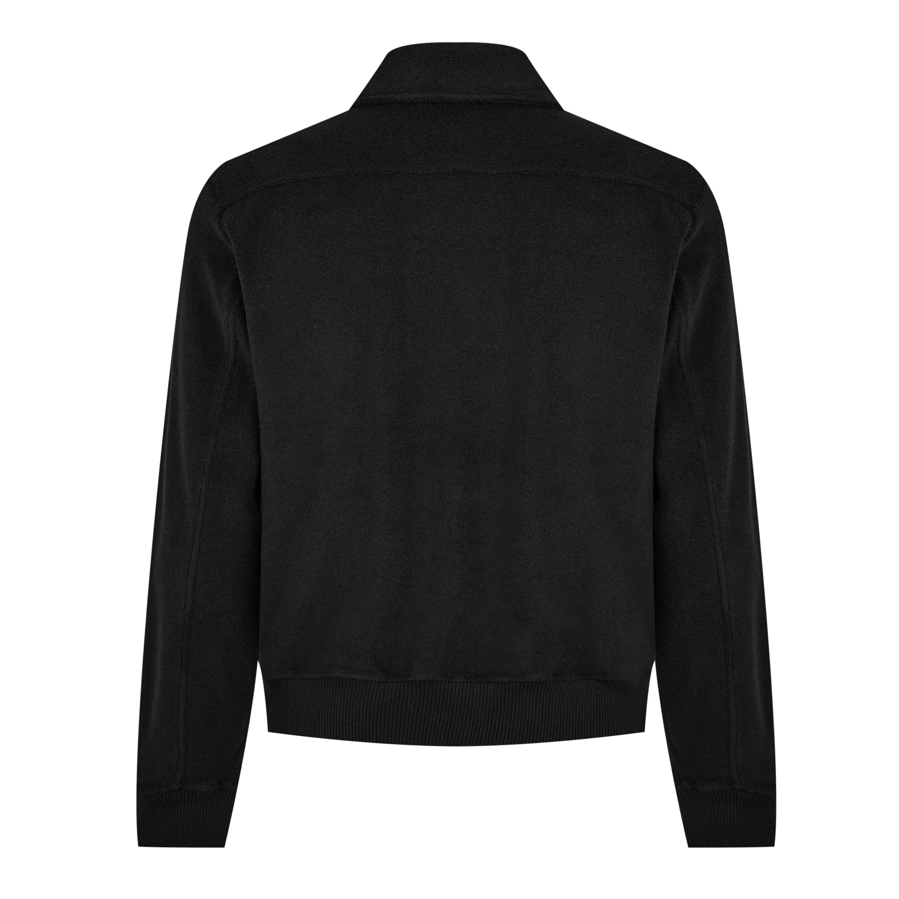 Black - Tom Ford - Men's Towling Shirt Leather Long Sleeve Bomber Jacket - 6