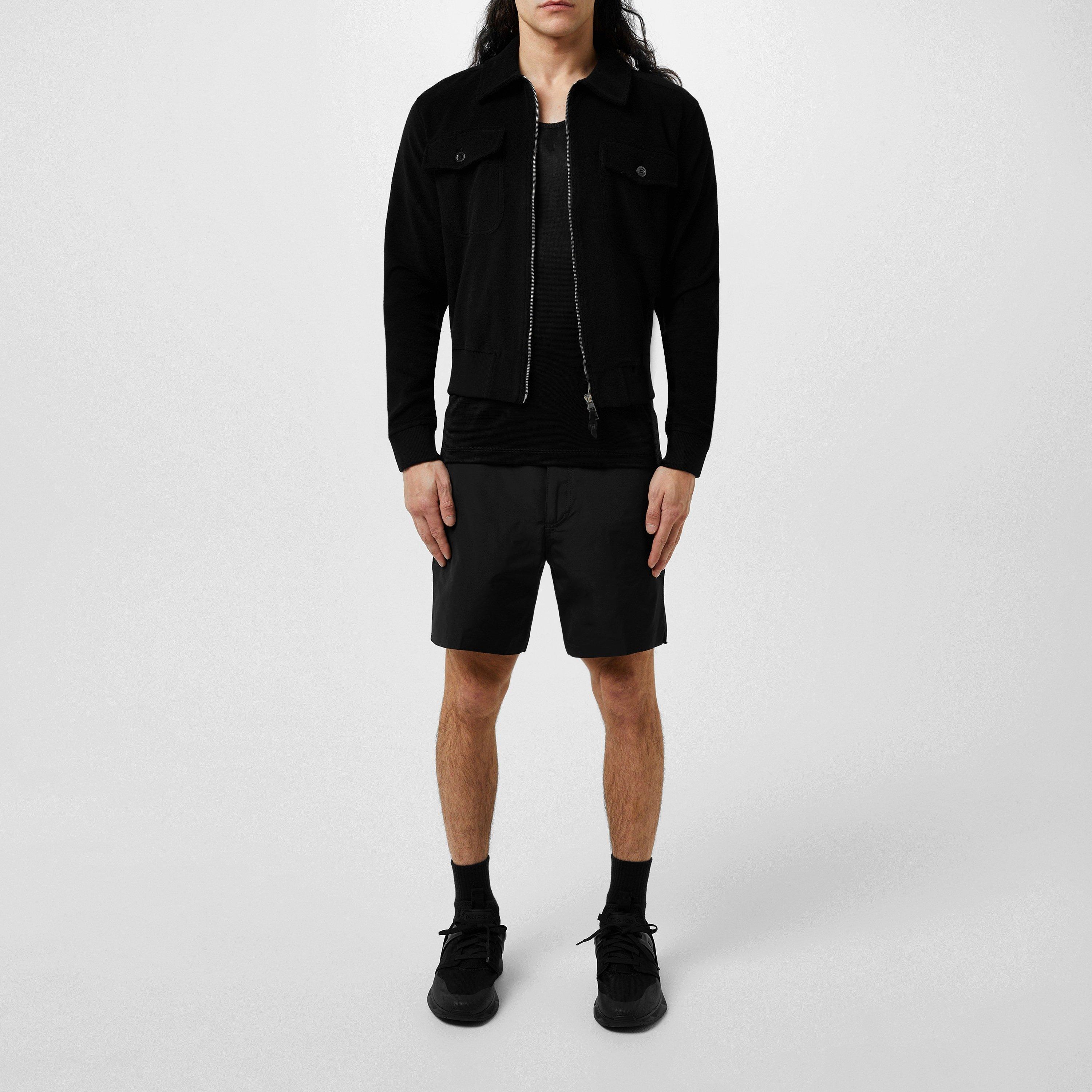 Black - Tom Ford - Men's Towling Shirt Leather Long Sleeve Bomber Jacket - 4