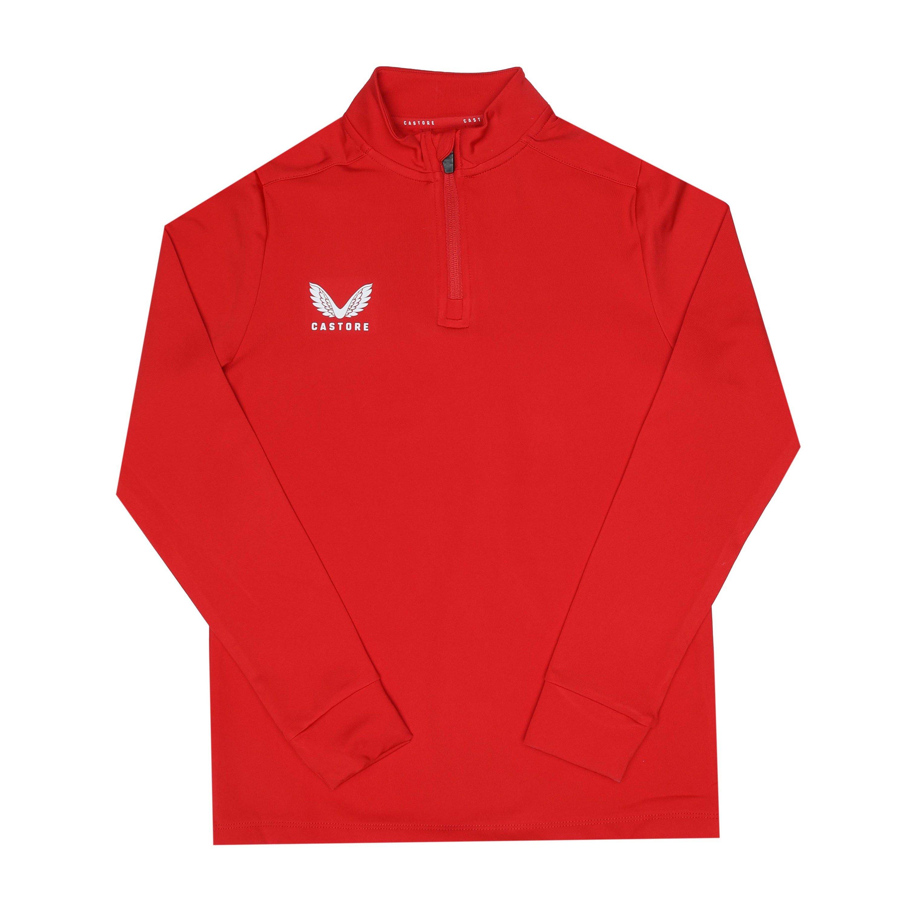Castore Red Zip Neck Long Sleeve Rib Sweatshirt - 7-8 (S) - Image 3