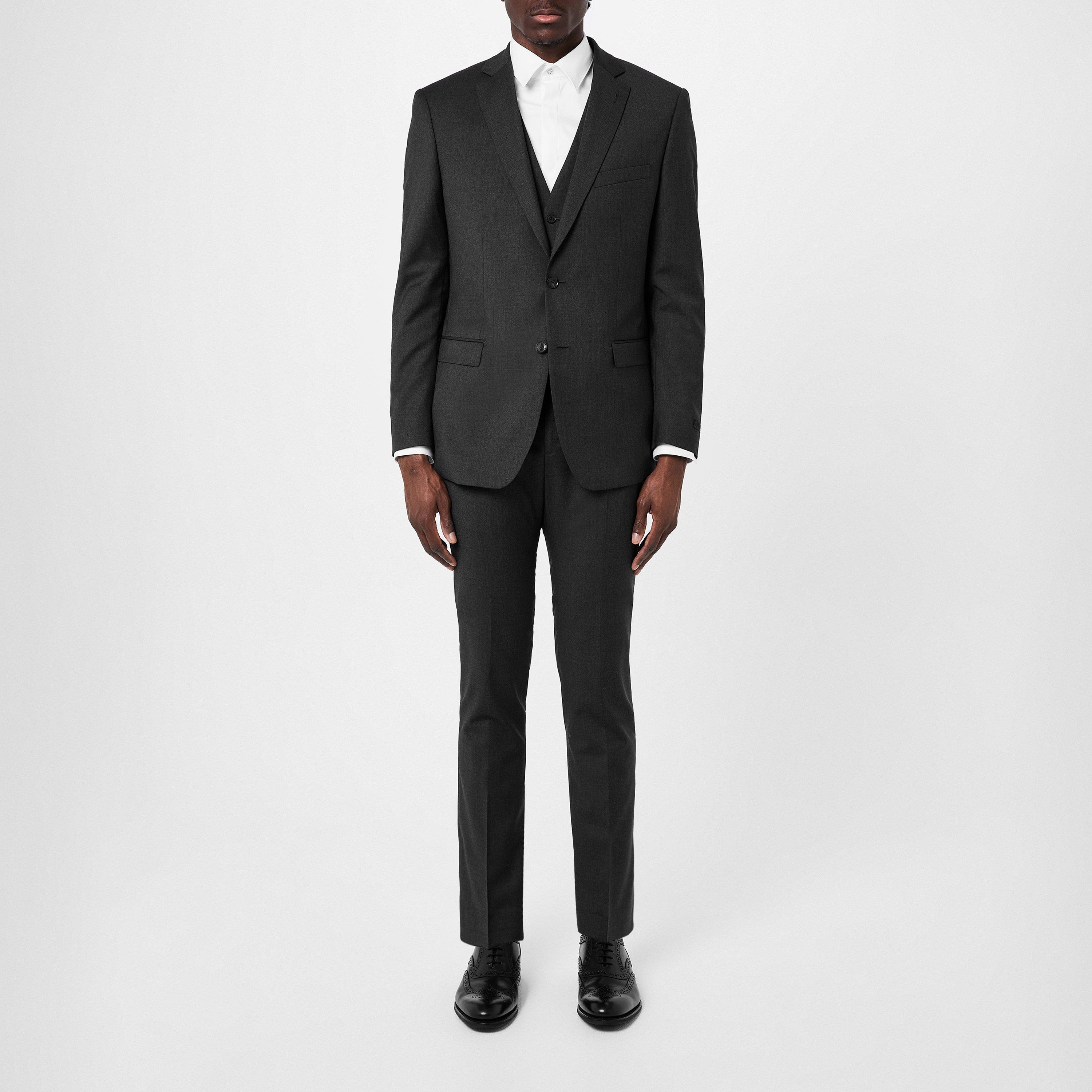 Charcoal - Without Prejudice - Kilburn Charcoal Slim Fit Suit Trousers - 2