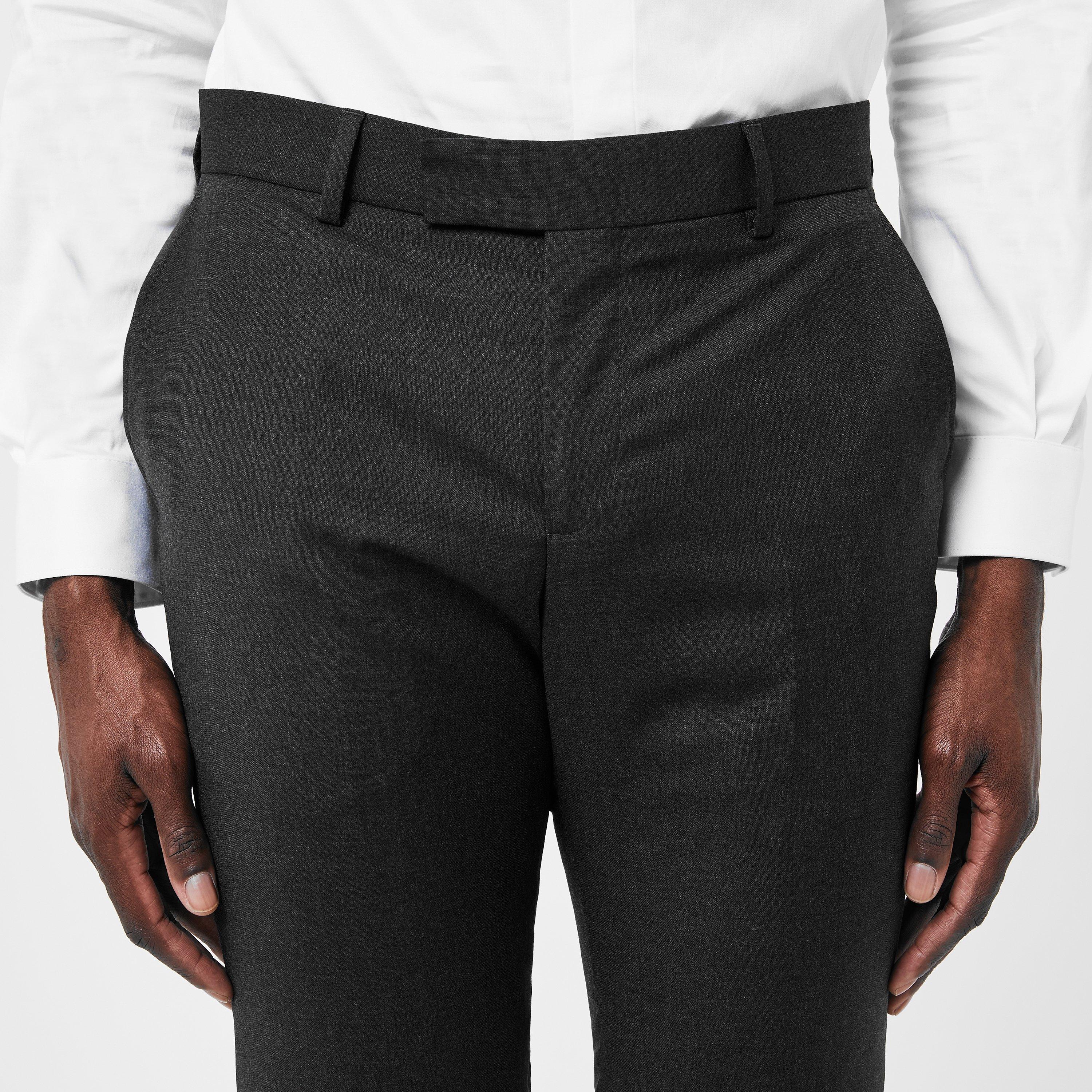 Charcoal - Without Prejudice - Kilburn Charcoal Slim Fit Suit Trousers - 5