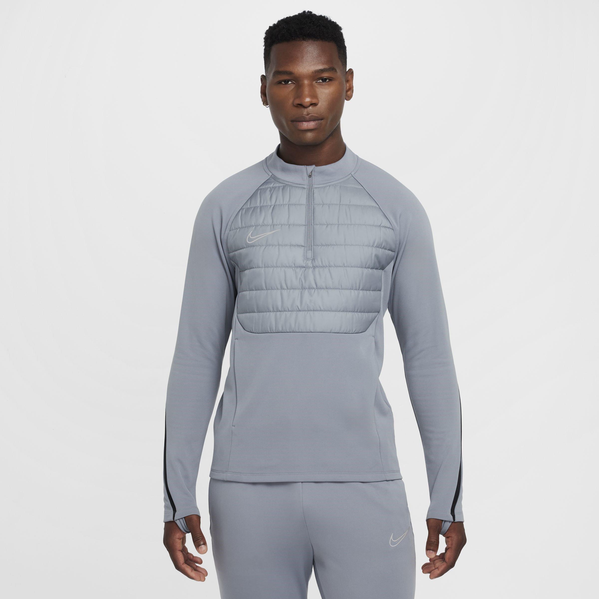 Grey/Silver - Nike - Academy Winter Warrior Men's Therma-FIT 1/2-Zip Soccer Top - 1