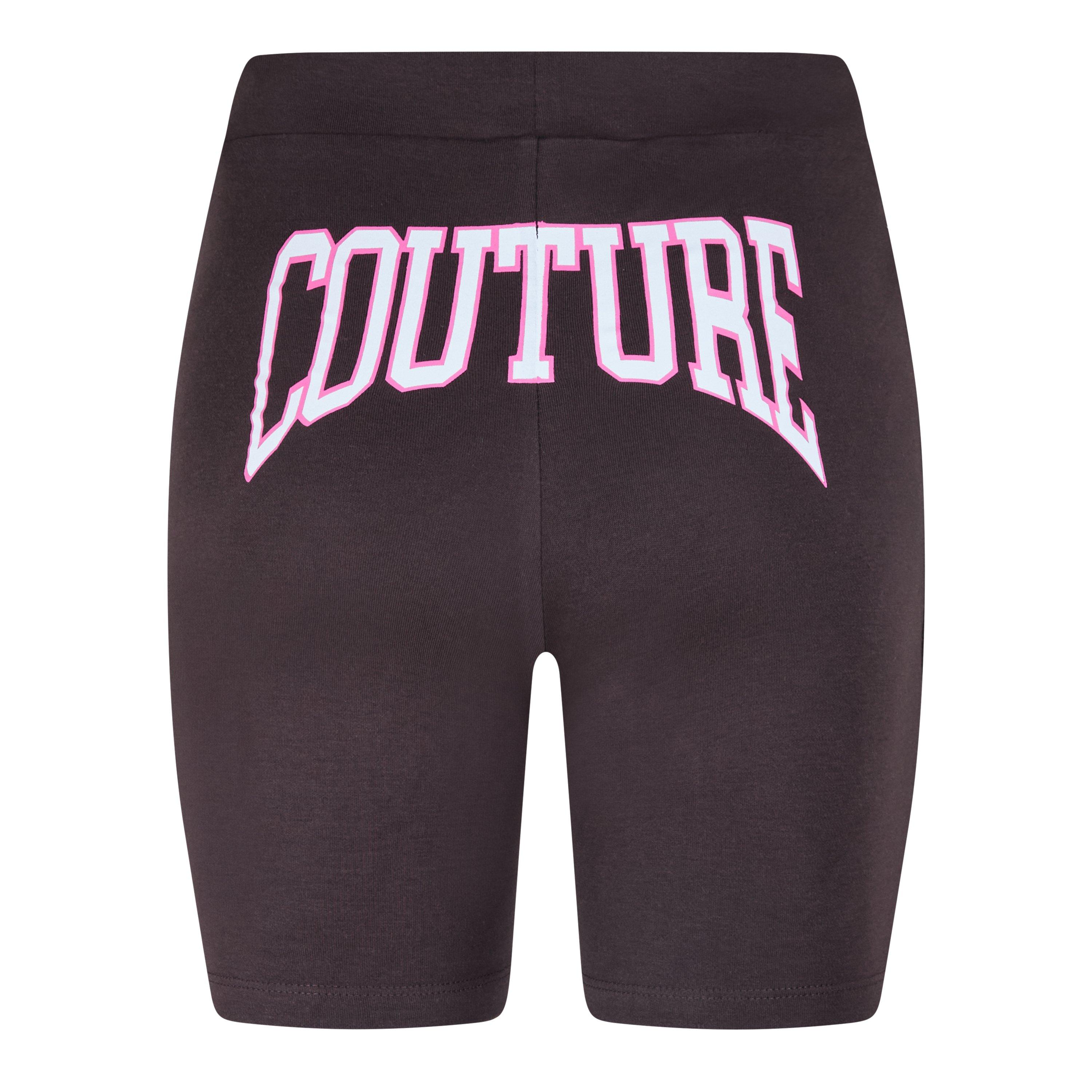 Black - The Couture Club - Womens Varsity Cycle Shorts - 2
