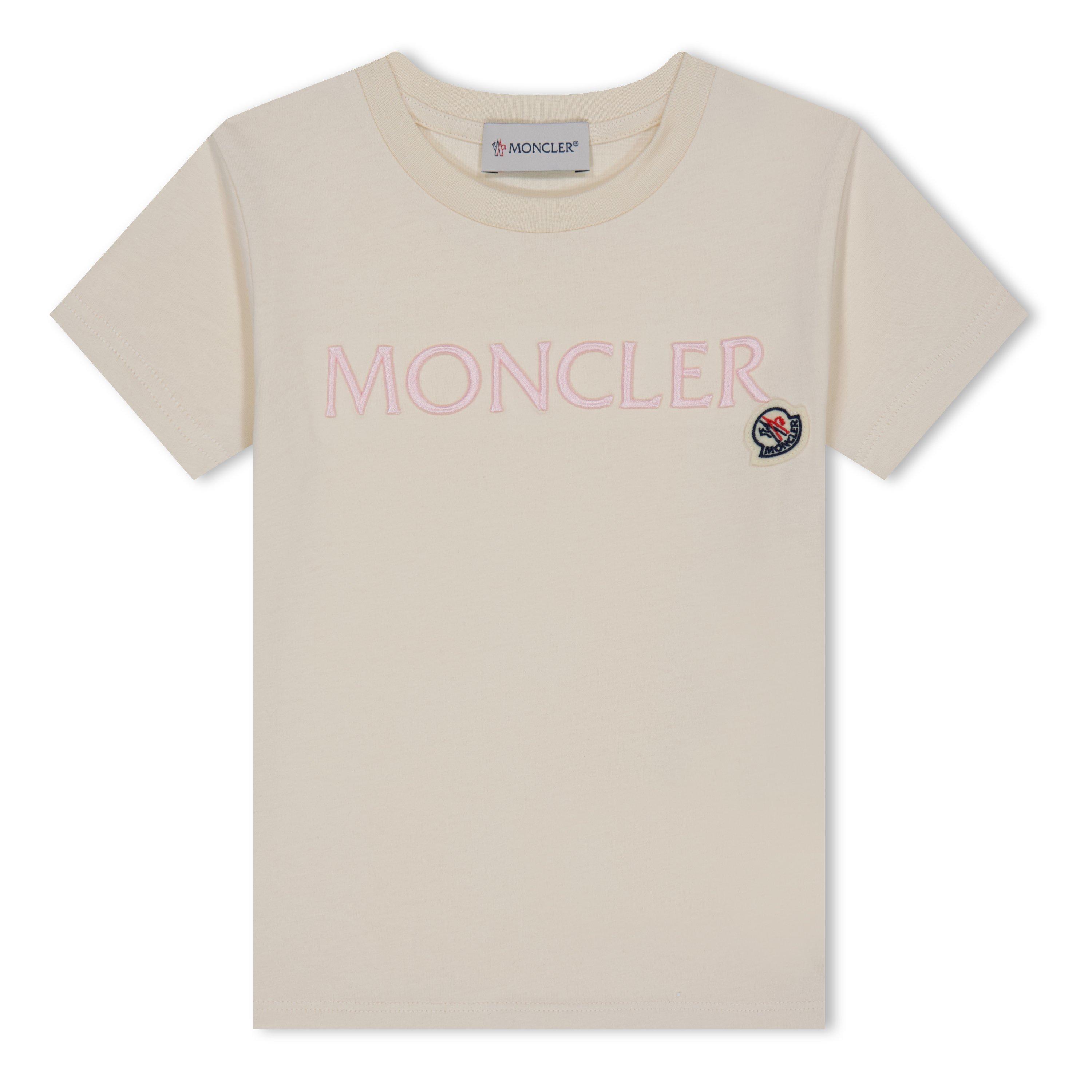 トップス MONCLER KIDS T-SHIRT Moncler Enfant Camiseta De Algodão Com Patch De Logo | Branco