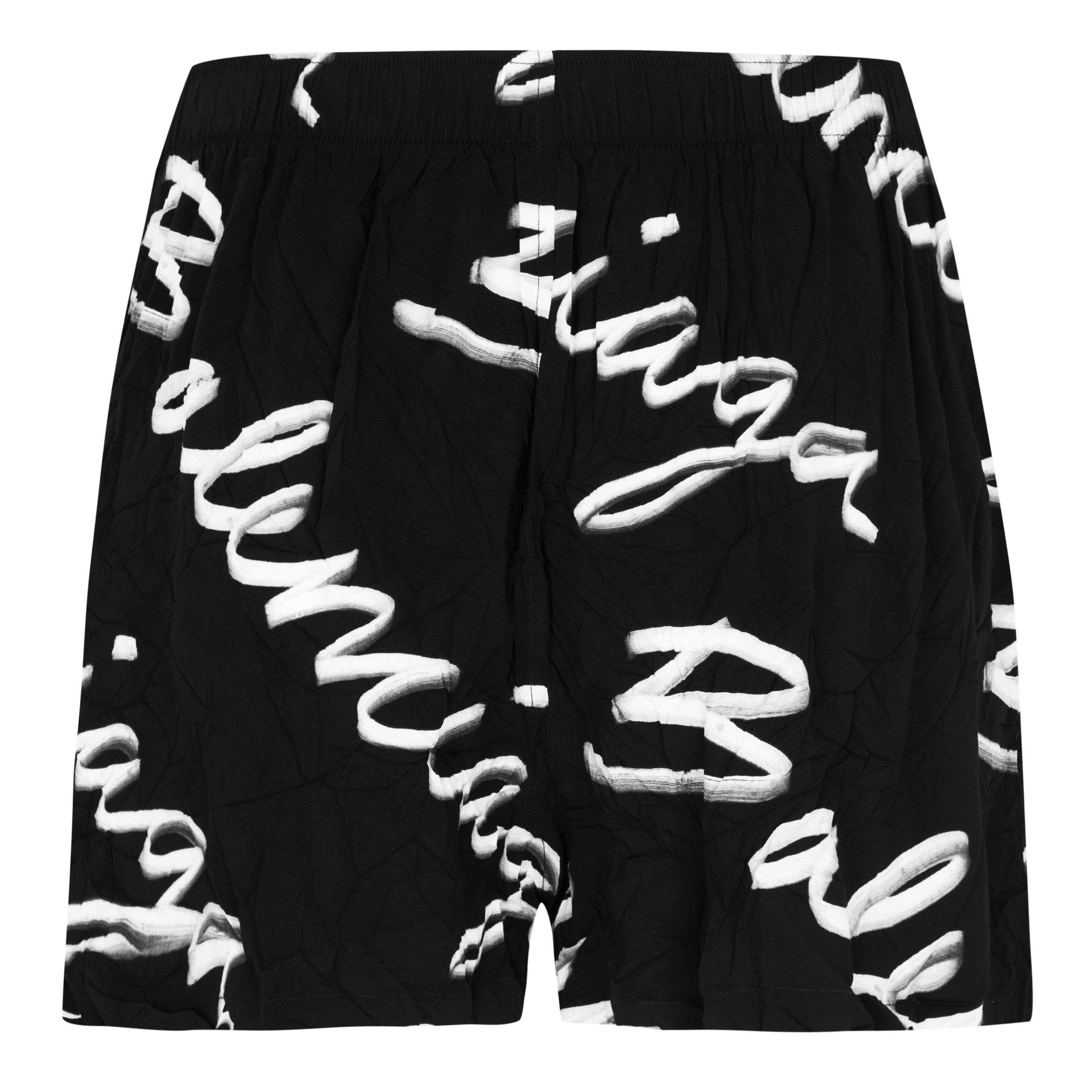 Black 1070 - Balenciaga - Women's Script Logo Woven Tracksuit Shorts - 6