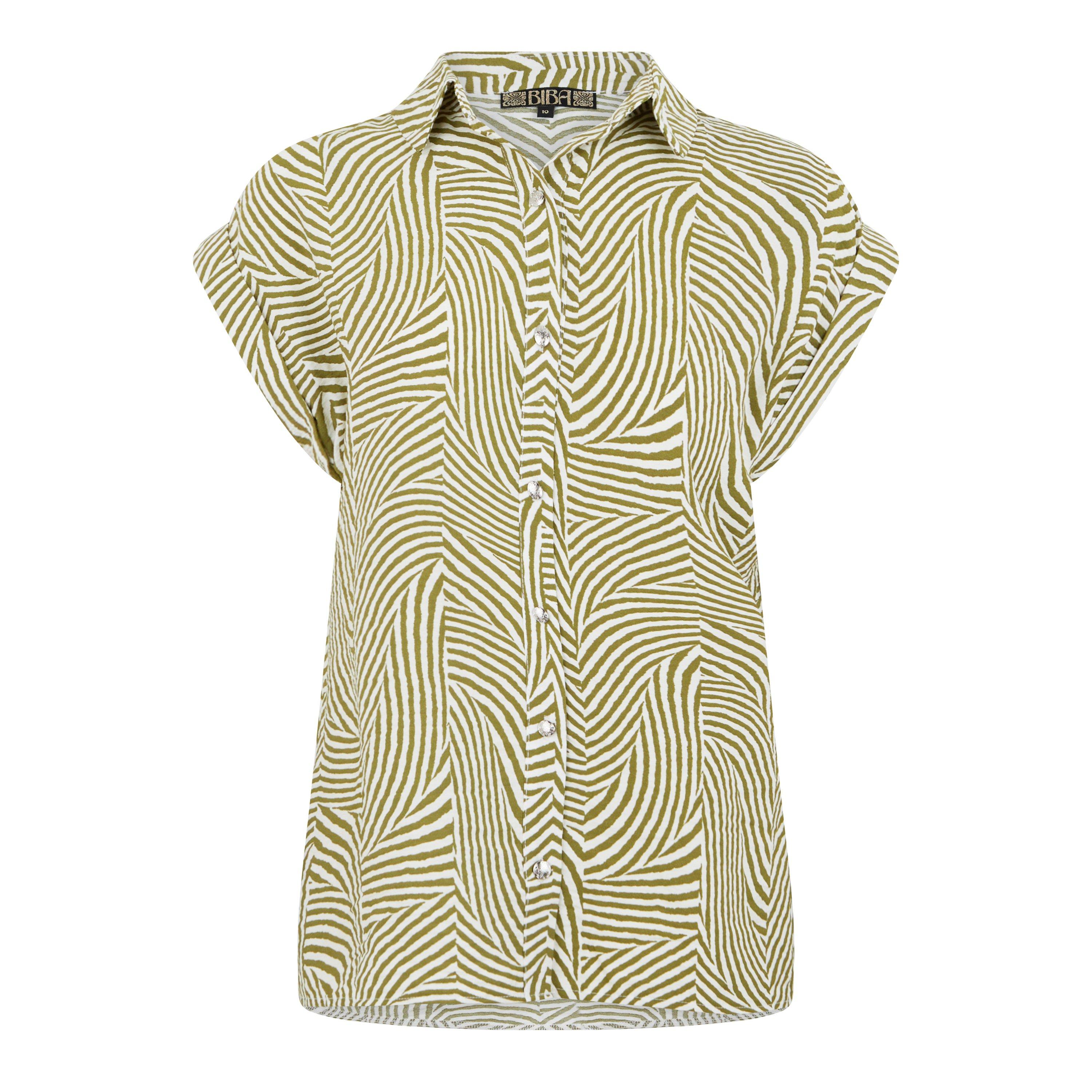 Grüner Chevron - Biba - Biba Button Through Shirt - 5