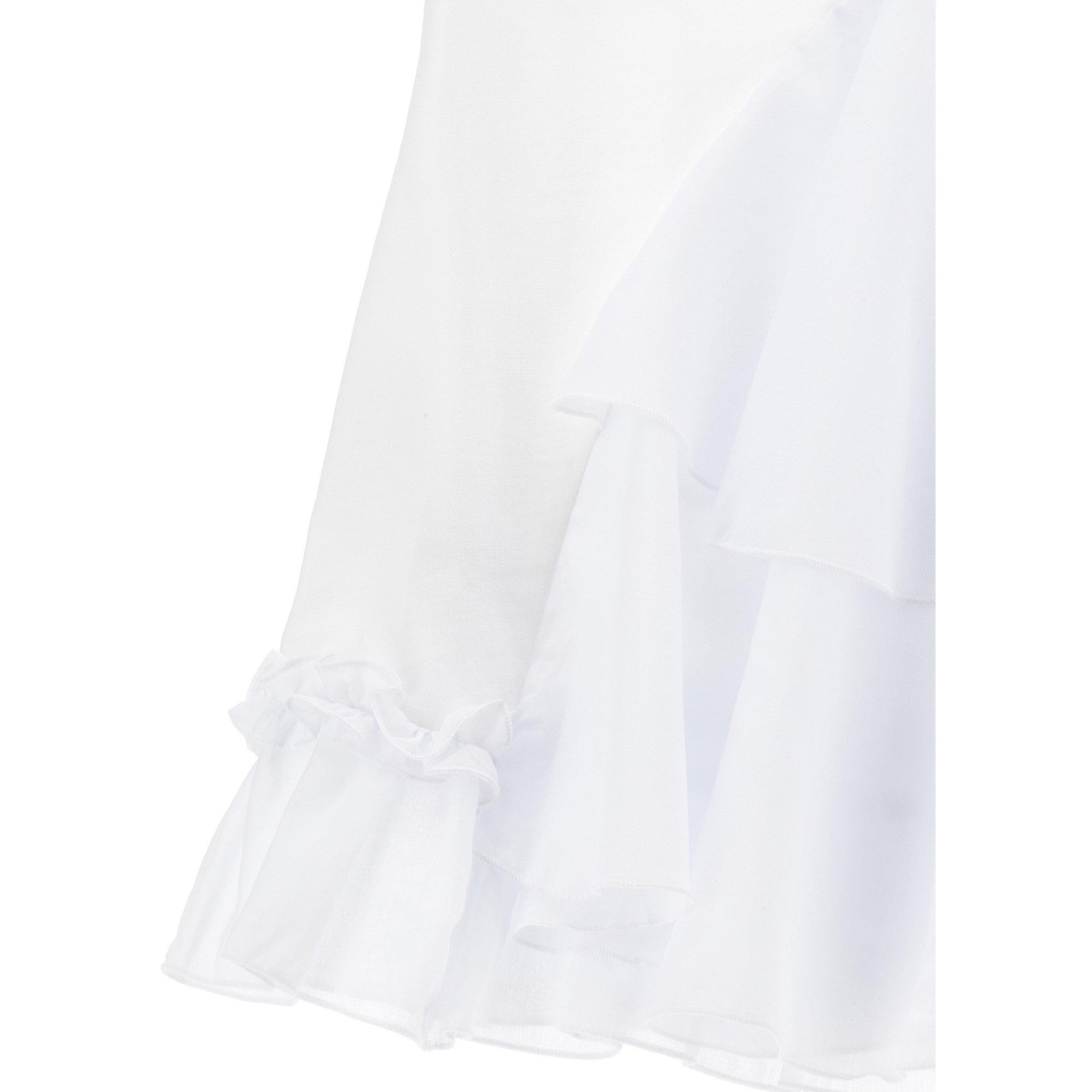 White 0099 - Monnalisa - Kids' Rhinestone Regular Fit T-Shirt - 4