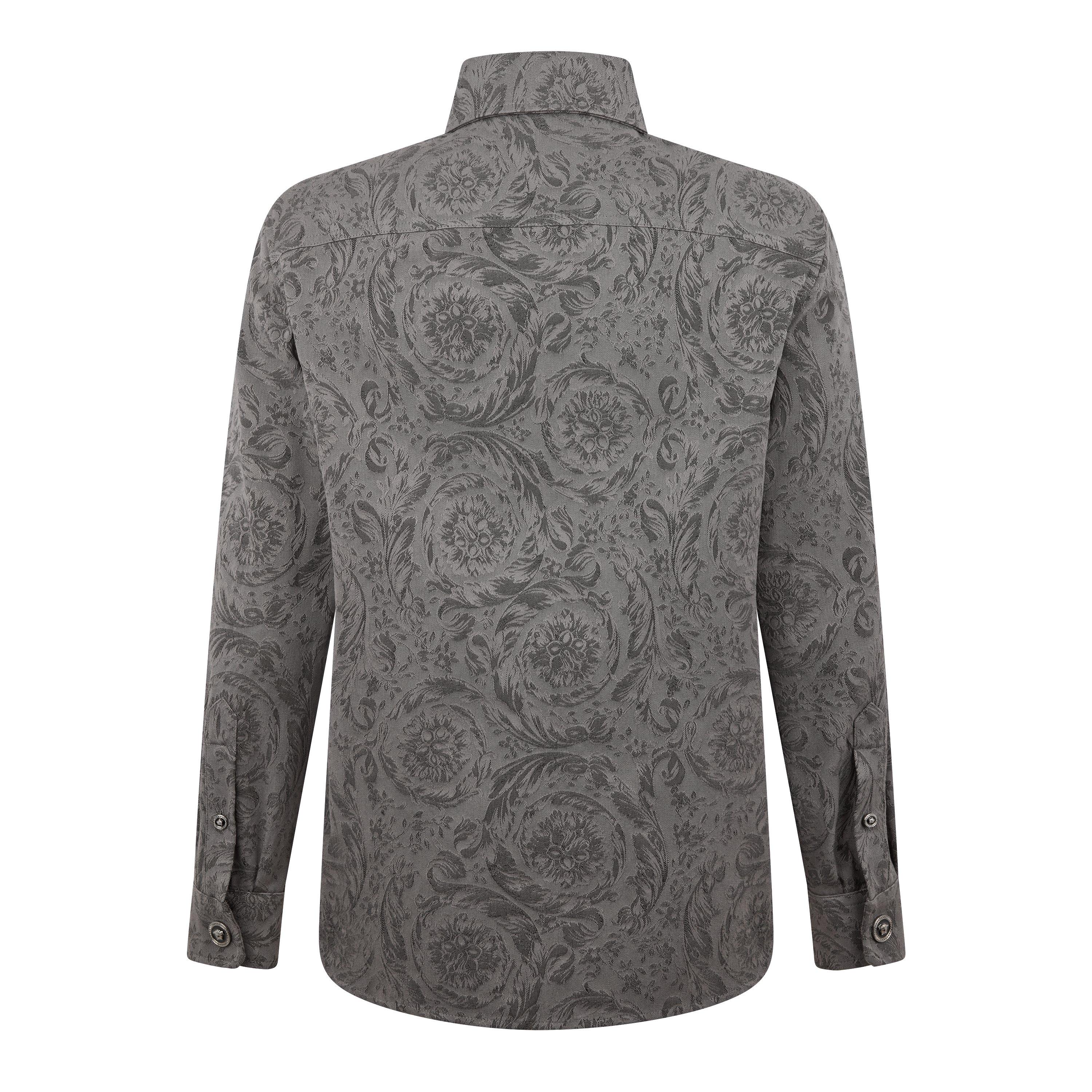 Black - Versace - Barocco Jacquard Gabardine Overshirt - 8