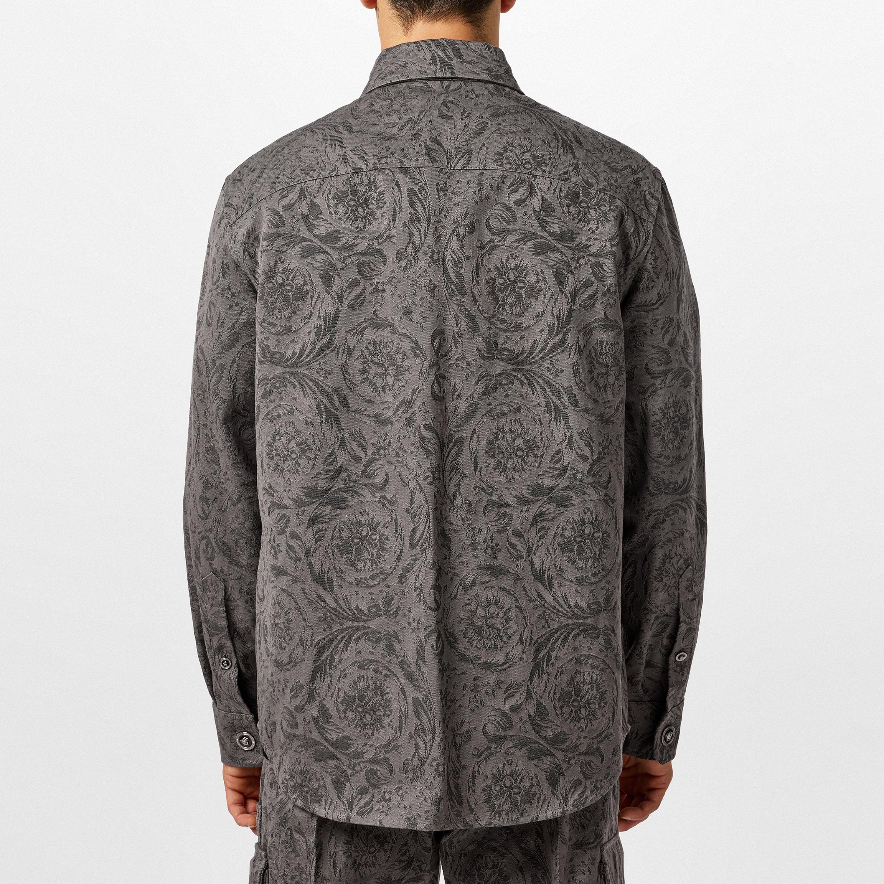 Black - Versace - Barocco Jacquard Gabardine Overshirt - 4