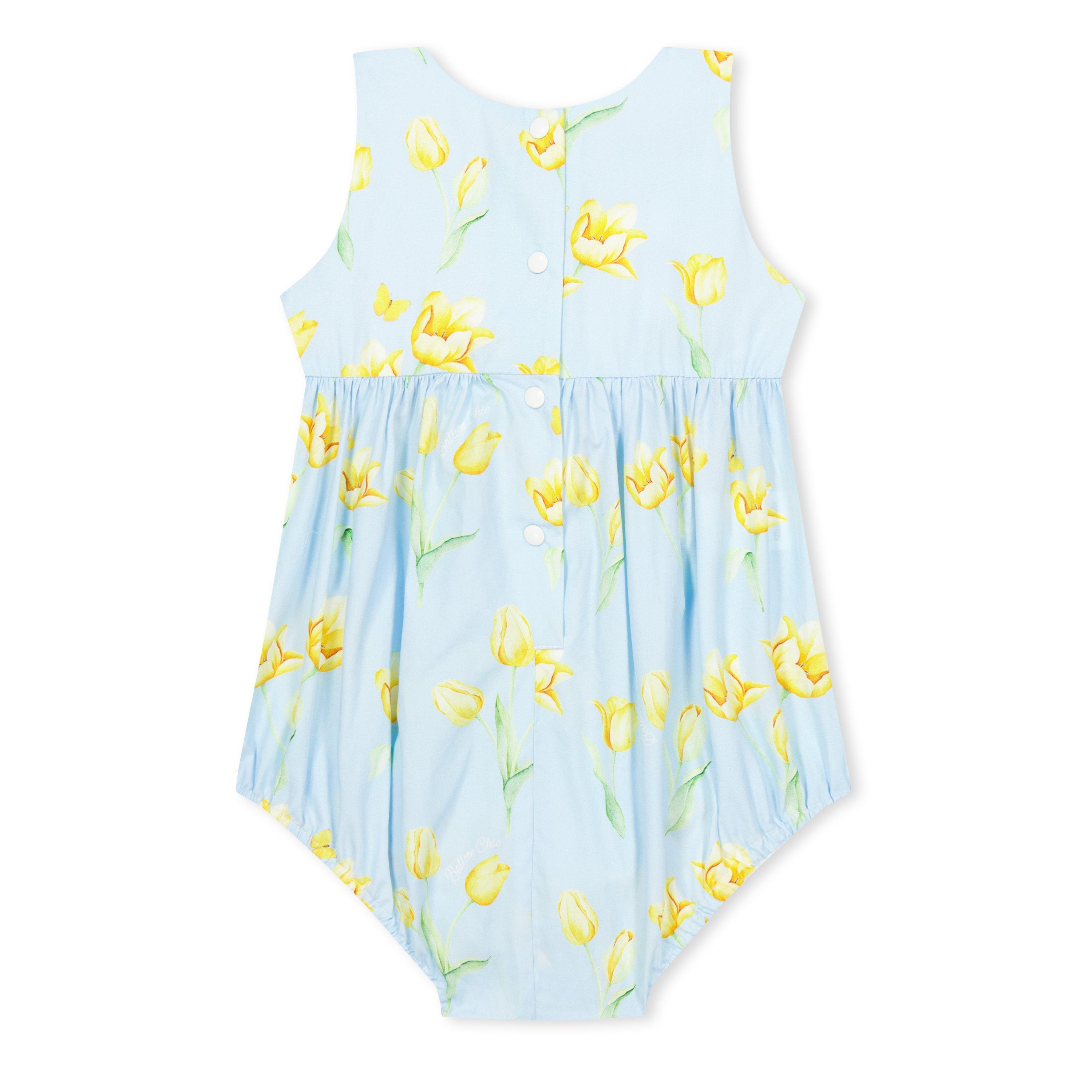 Light Blue - Balloon Chic - Kids' Yellow Floral Print Bodysuit - 2