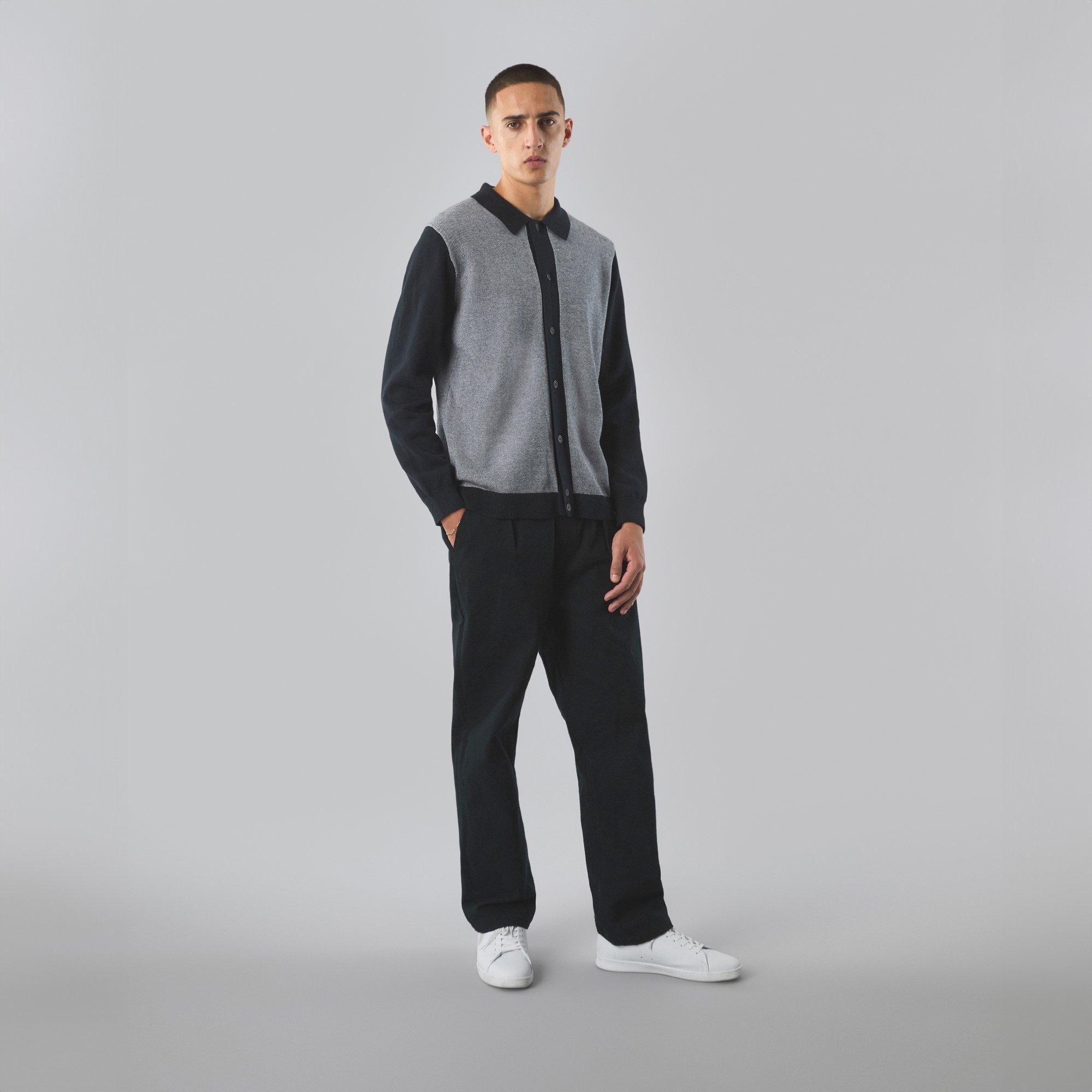 Black - Pretty Green - Men's Roxy Long-Sleeve Plain Shirt - 2