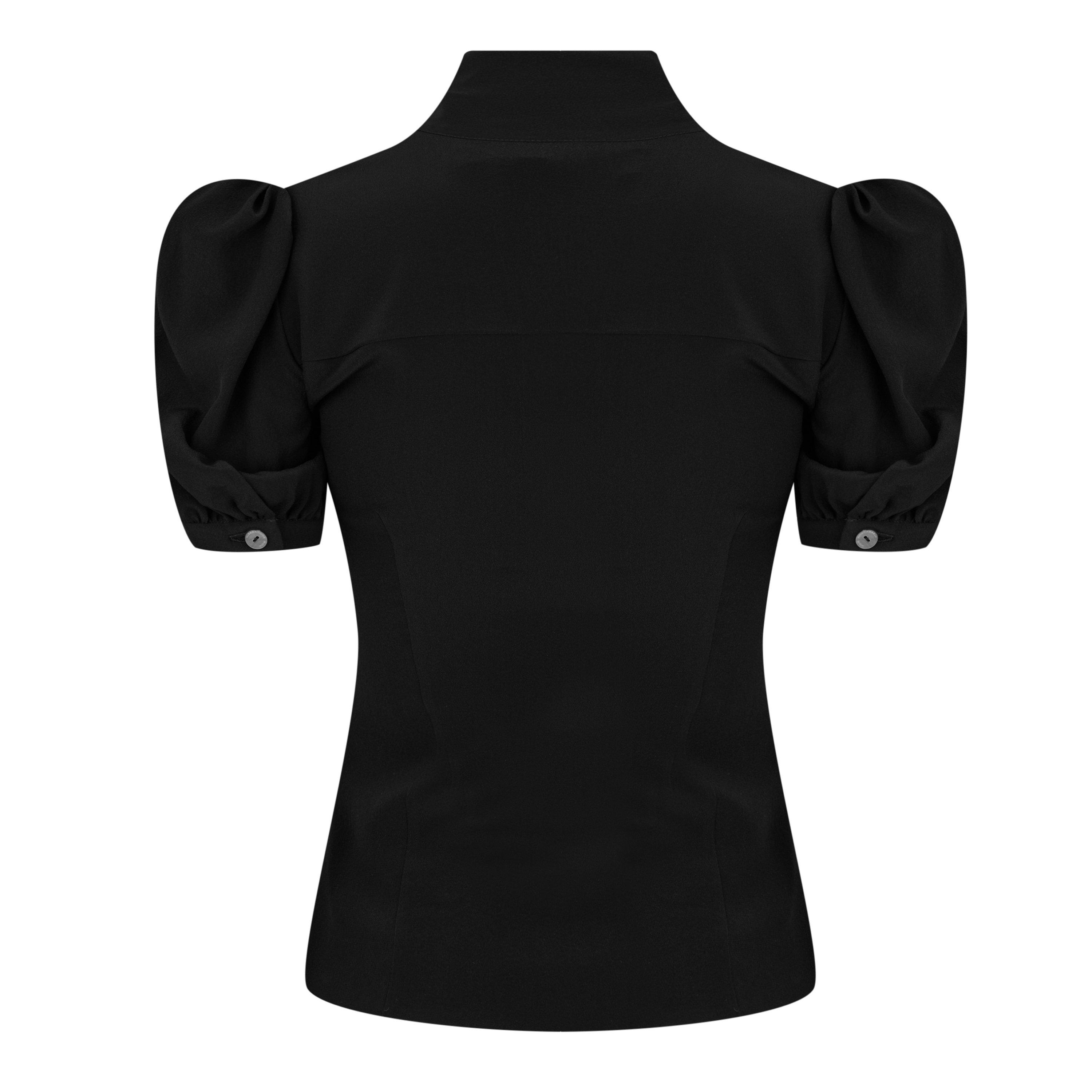 Black - Alessandra Rich - Draped Bow Blouse - 6