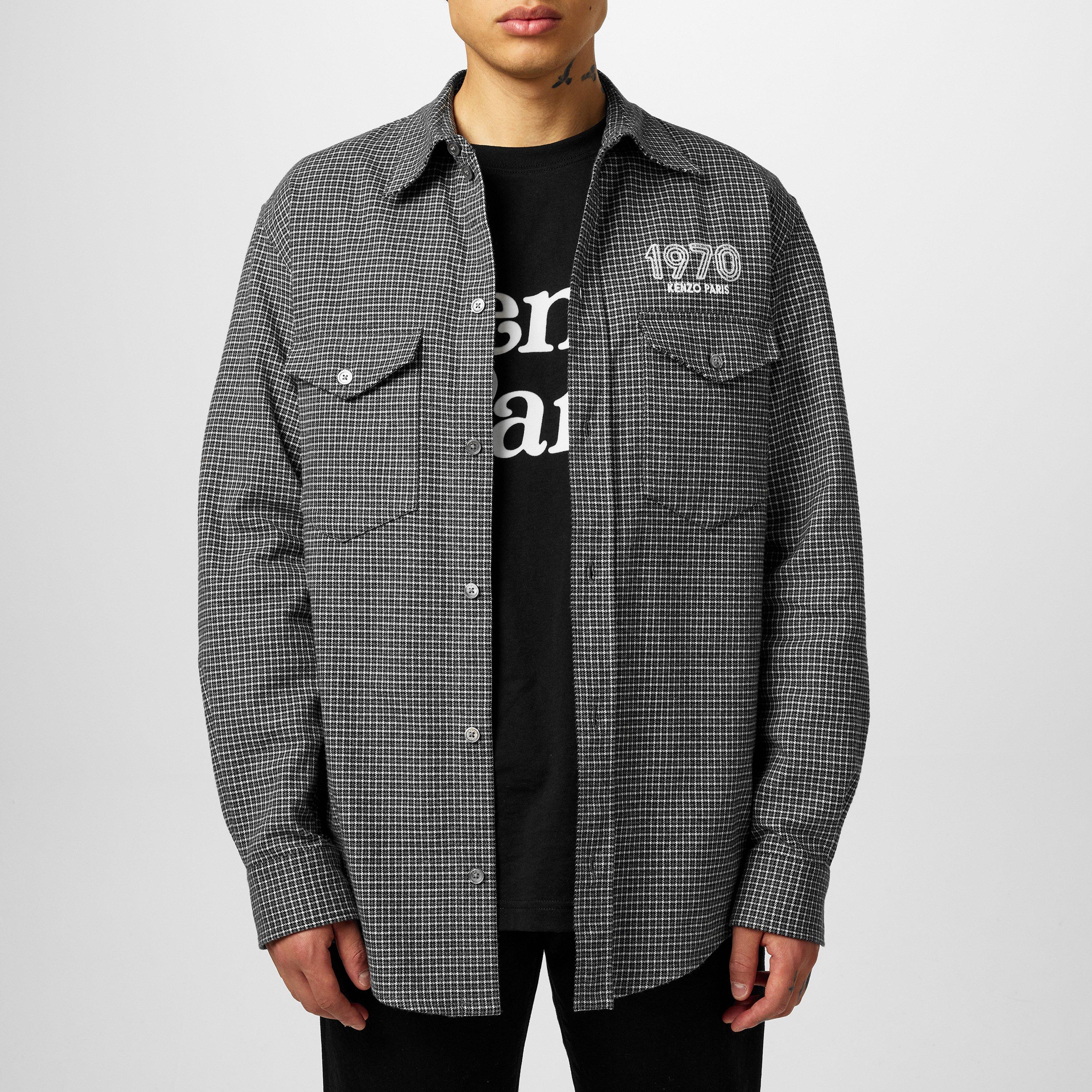 Stone Grey - Kenzo - 70s Check Shirt - 3