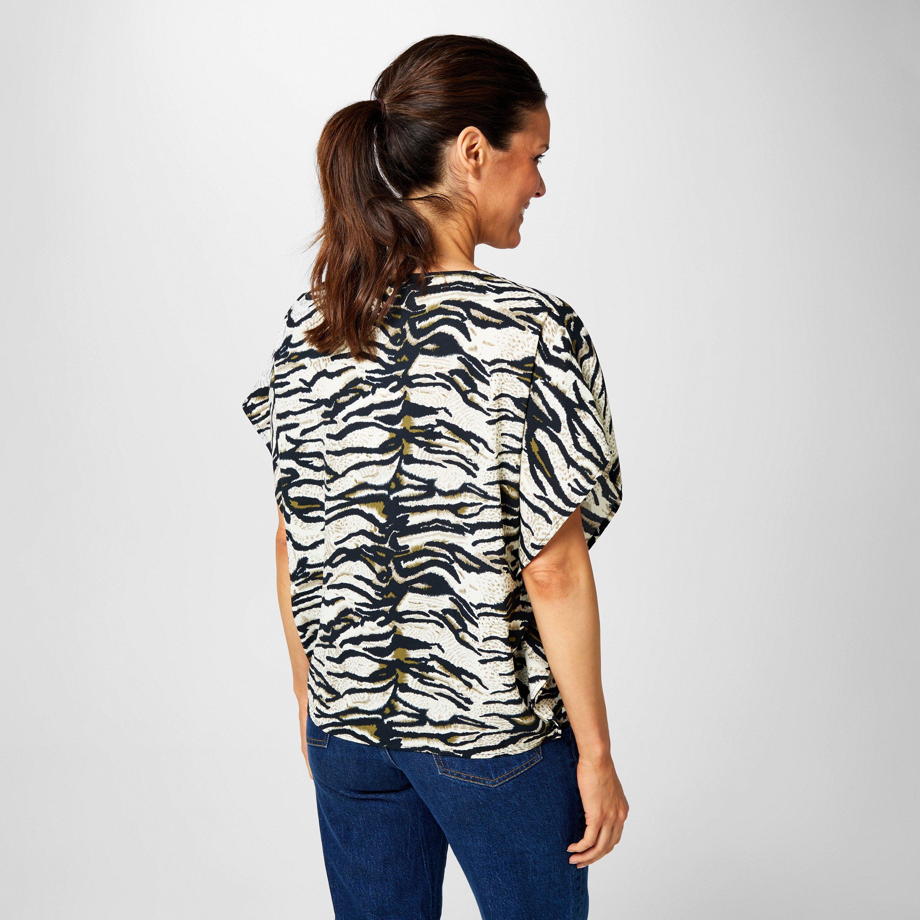 Zebra kaki - Biba - Biba Zip Front Top - 2
