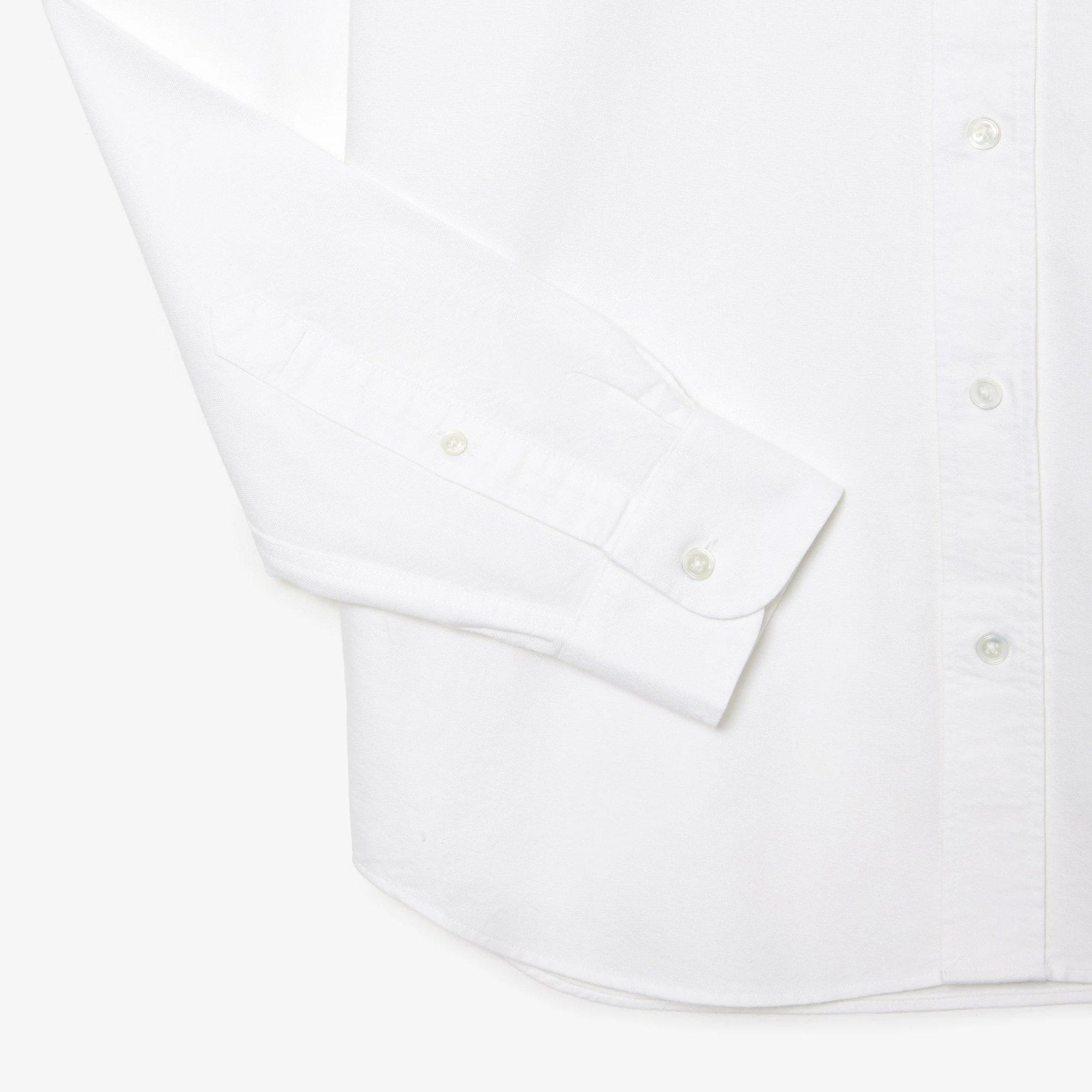 WHITE - Lacoste - Mens Long Sleeved Oxford Cotton Shirt - 3