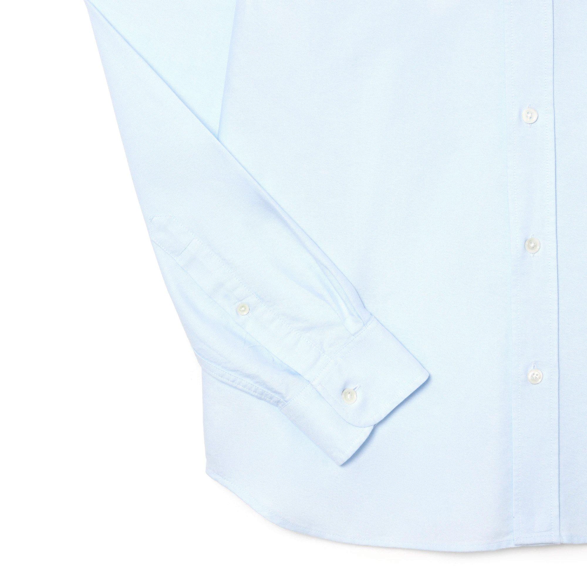 WHITE/BLUE - Lacoste - Mens Long Sleeved Oxford Cotton Shirt - 3