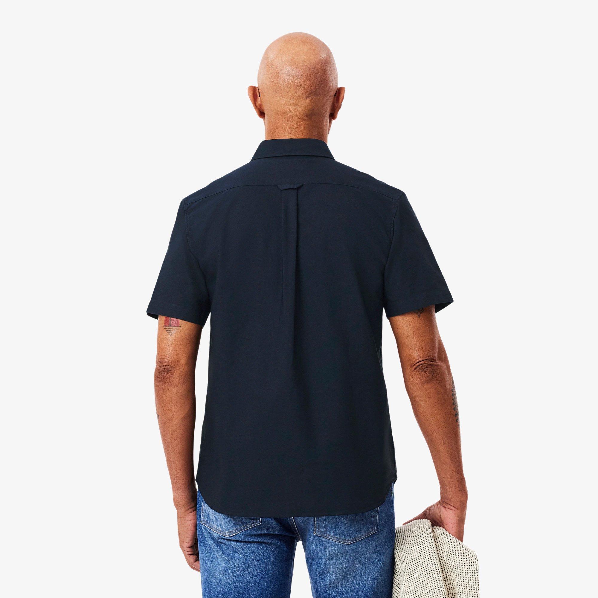 NAVY BLUE - Lacoste - Mens Regular Fit Short Sleeved Oxford Shirt - 5