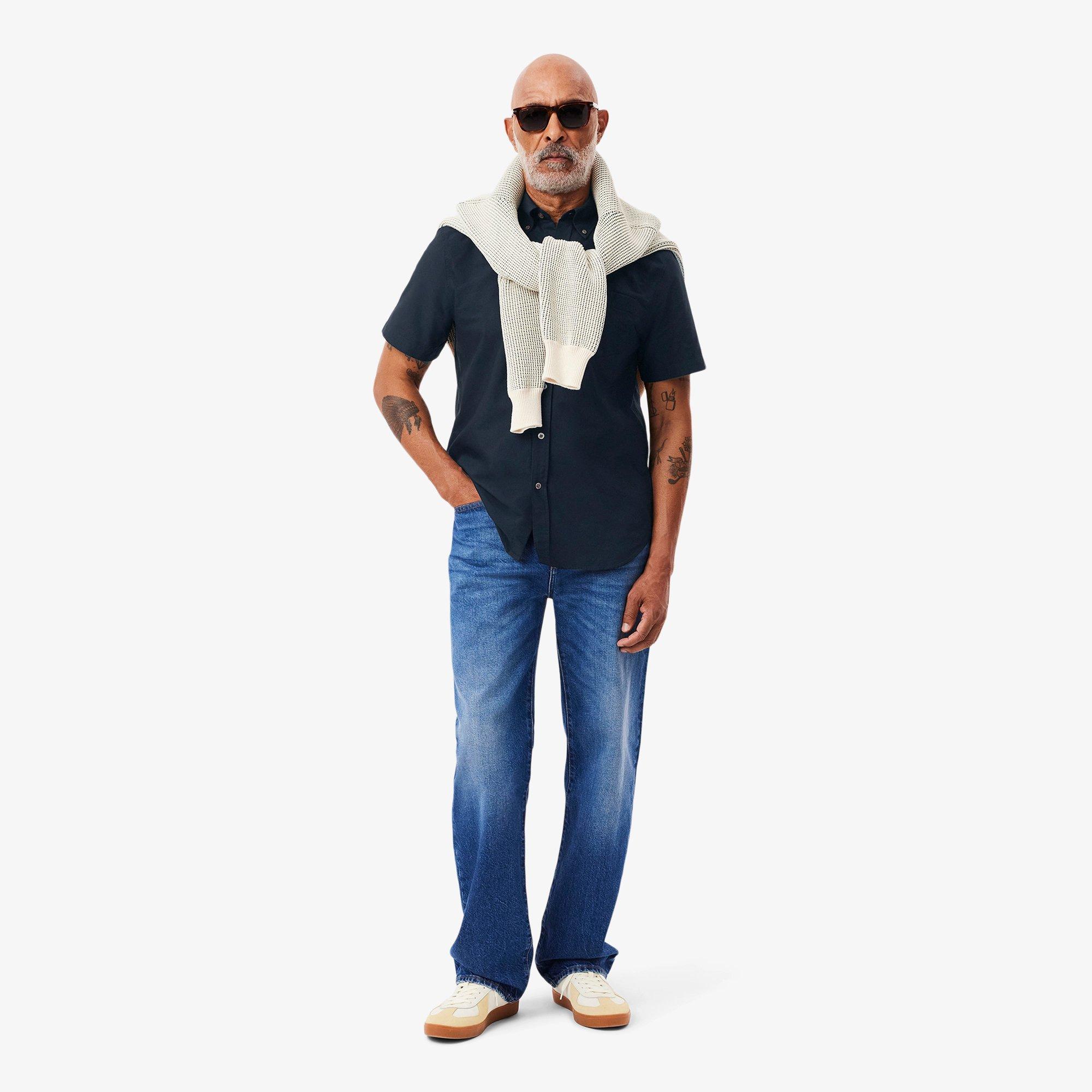 NAVY BLUE - Lacoste - Mens Regular Fit Short Sleeved Oxford Shirt - 7