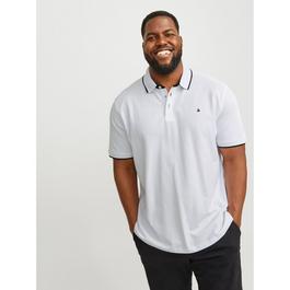 Jack and Jones Jack+ Paulos Tipped Pique Short Sleeve Polo Shirt Mens Plus Size