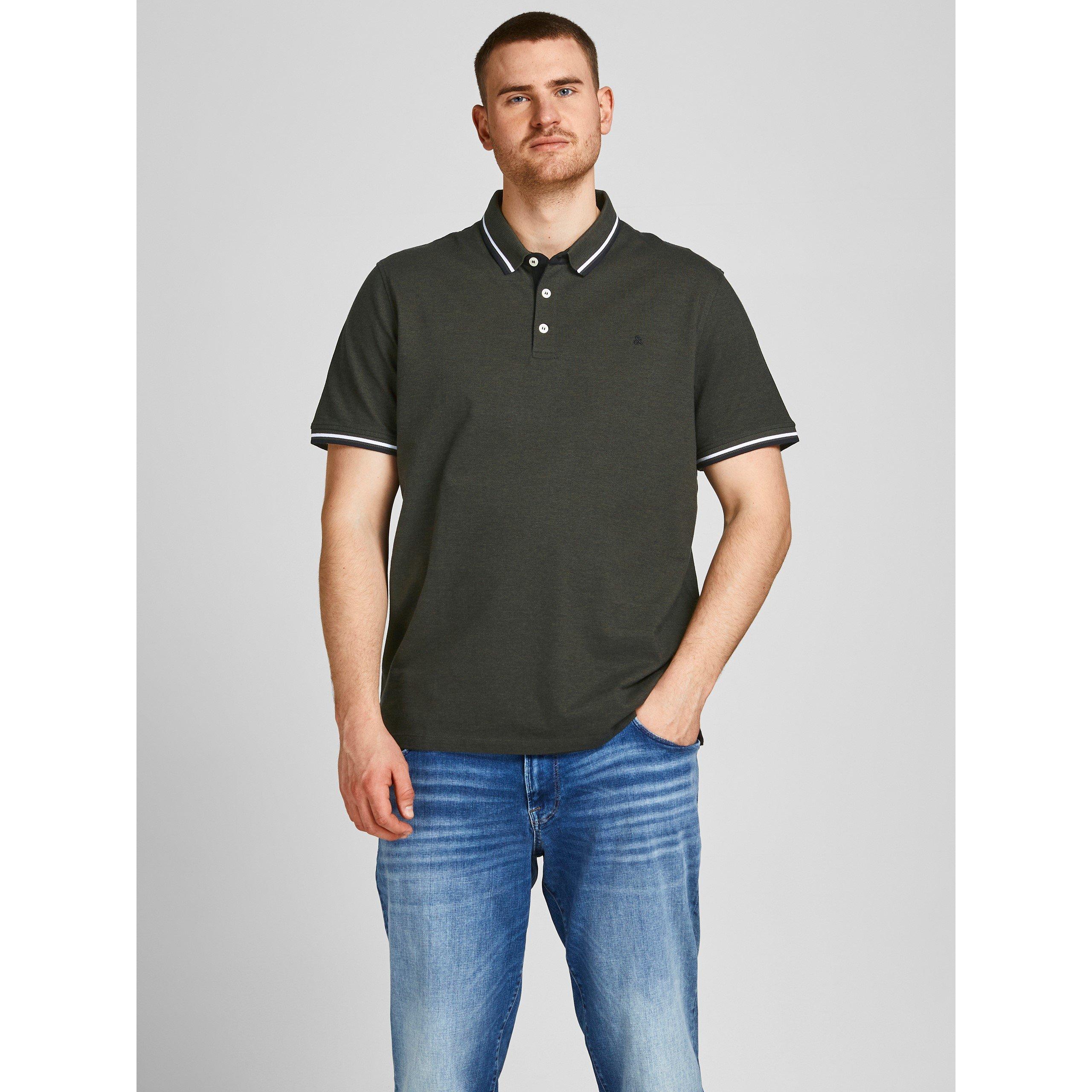 Waldnacht - Jack and Jones - Paulos Tipped Pique Short Sleeve Polo Shirt Mens Plus Size - 7