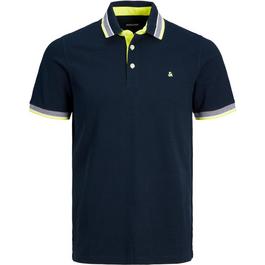 Jack and Jones Jack+ Paulos Tipped Pique Short Sleeve Polo Shirt Mens Plus Size