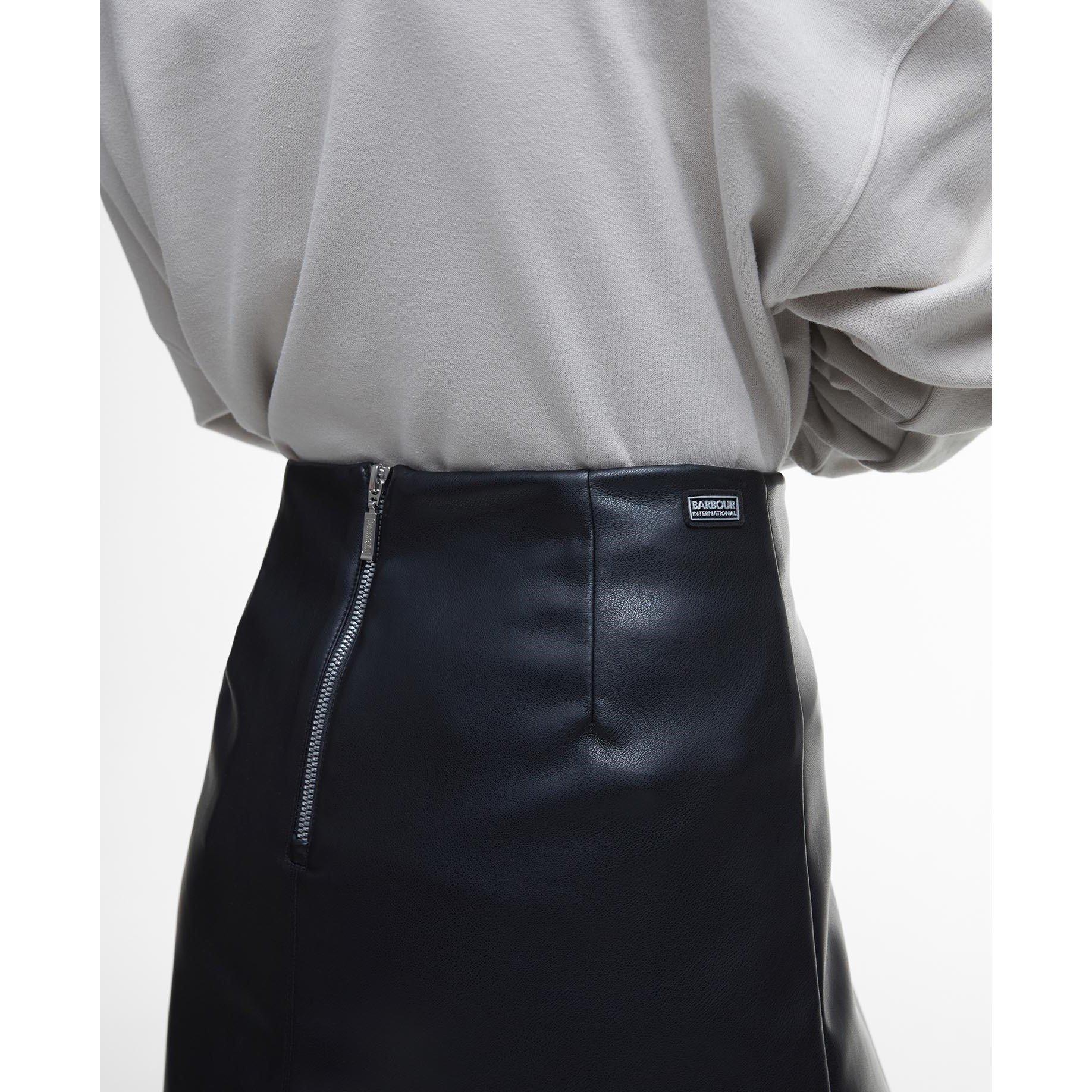 Black - Barbour International - Peyton Faux-Leather Mini Skirt - 4