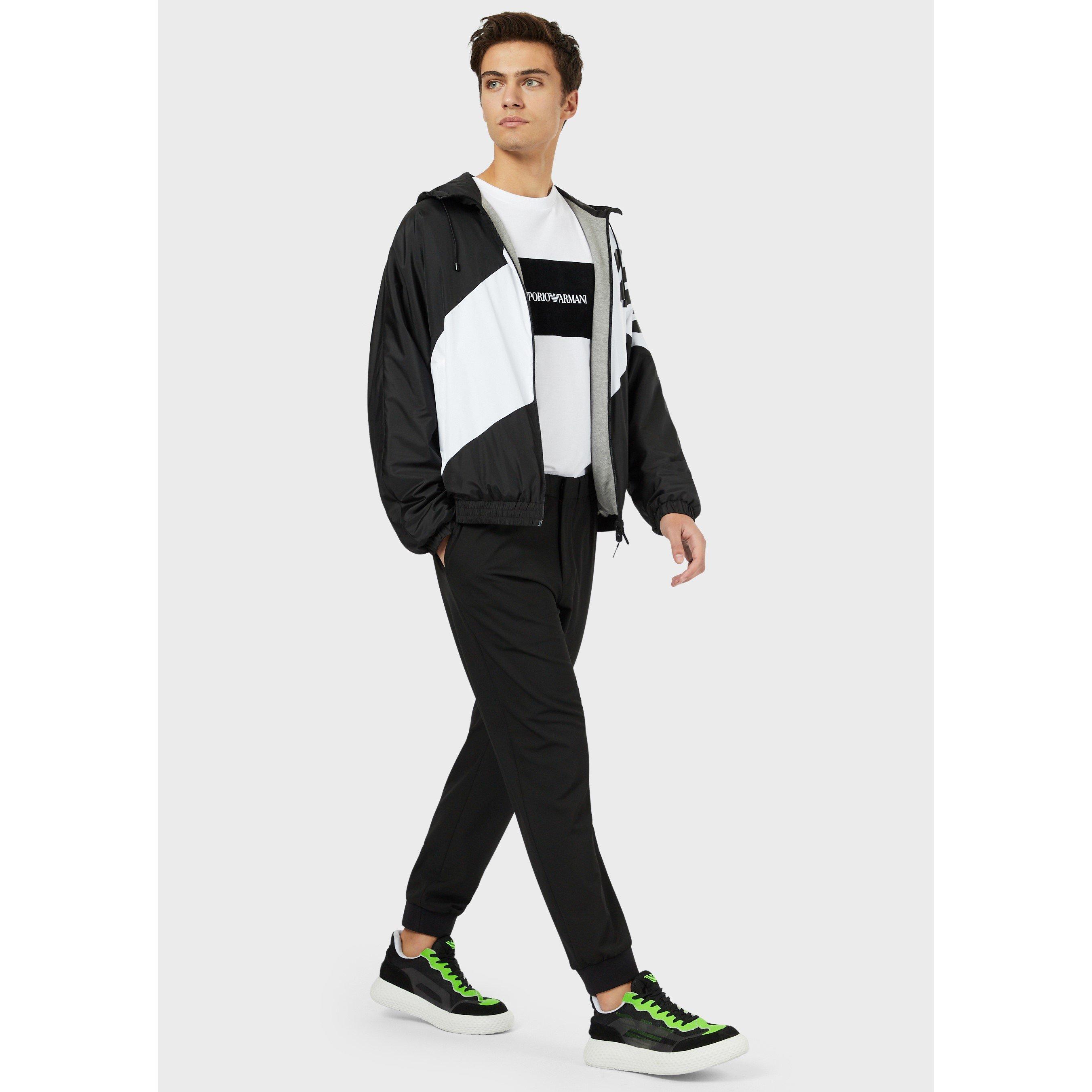 Black/Grey - Emporio Armani - Men's Full-Zip Fleece - 4