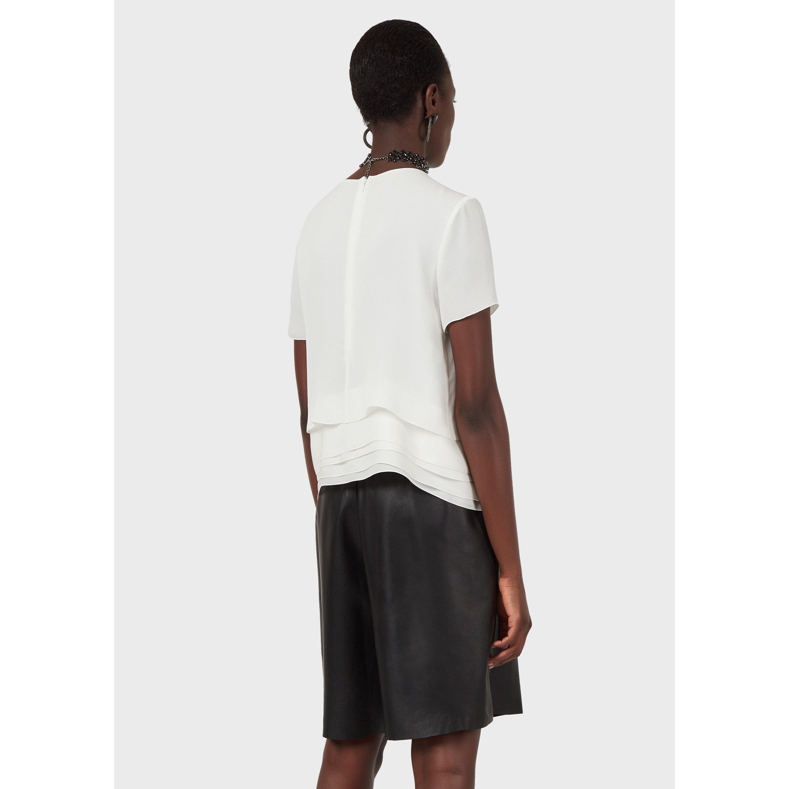 White - Emporio Armani - Women's Short-Sleeve Blouse - 3