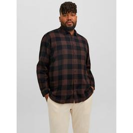 Sécurité et confidentialité Gingham Twill Checkered Shirt Mens Plus Size