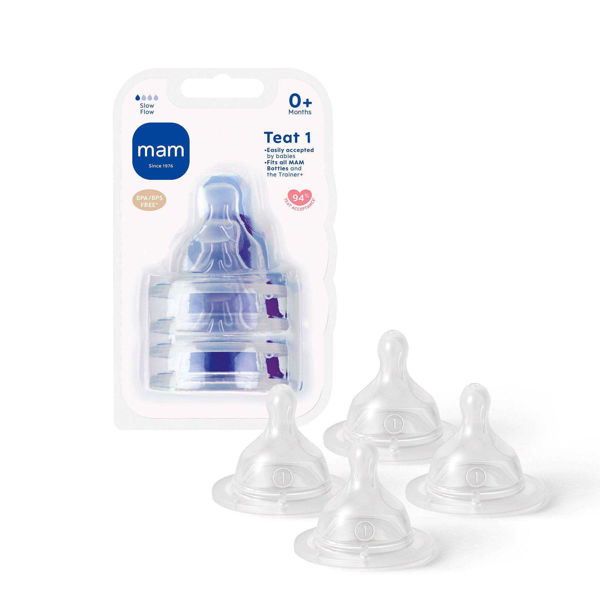 Clear - MAM - Teat 1 (Slow Flow) 4 Pack