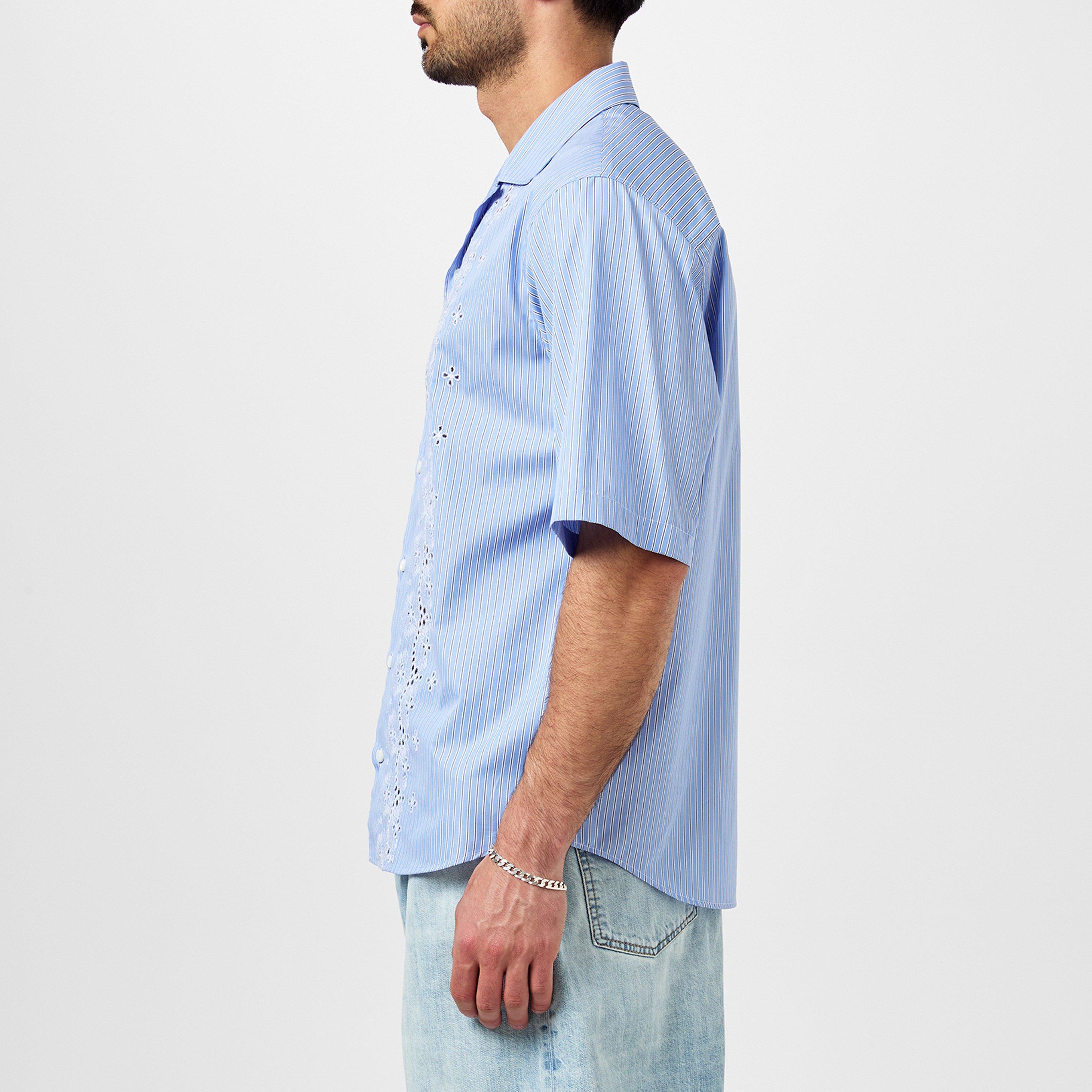 Light Blue - DSquared2 - Men's Floral Short-Sleeve Patterned Shirt - 2