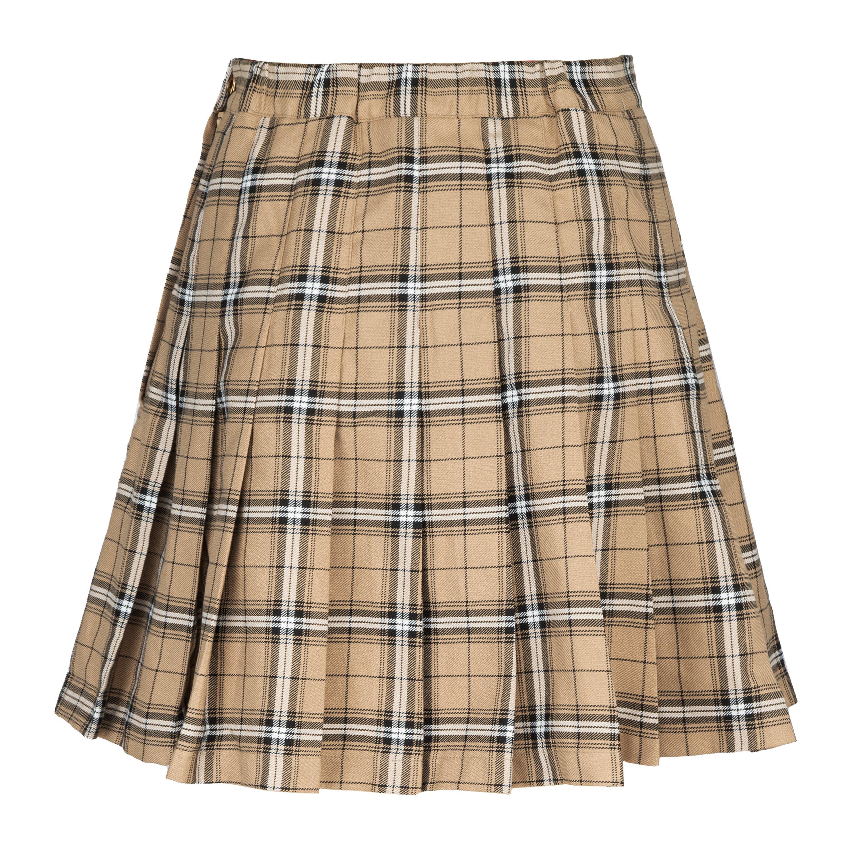 Beige - Fabric - Pleated Checked Skort - 6
