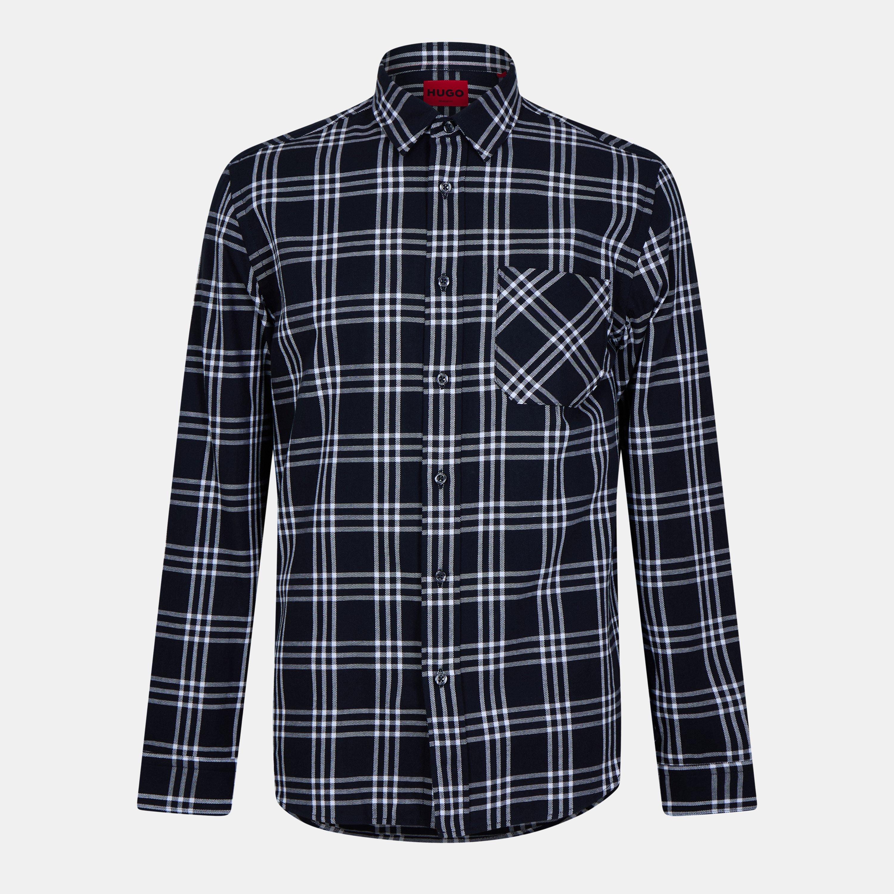 Black 001 - Hugo - Men's Emero 01 Long-Sleeve Plain Shirt - 1