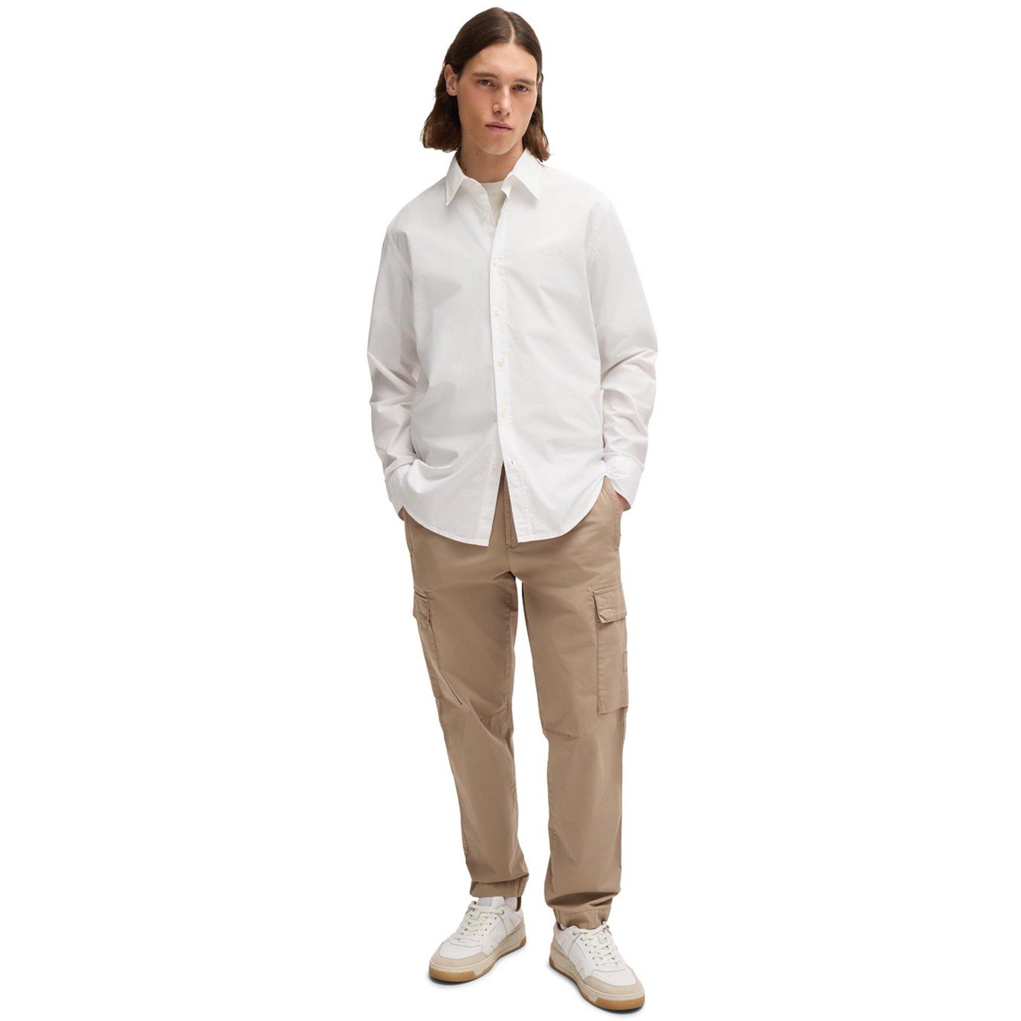 White 100 - Boss - Men's Relegant 6 M Plain Long-Sleeve Shirt - 6