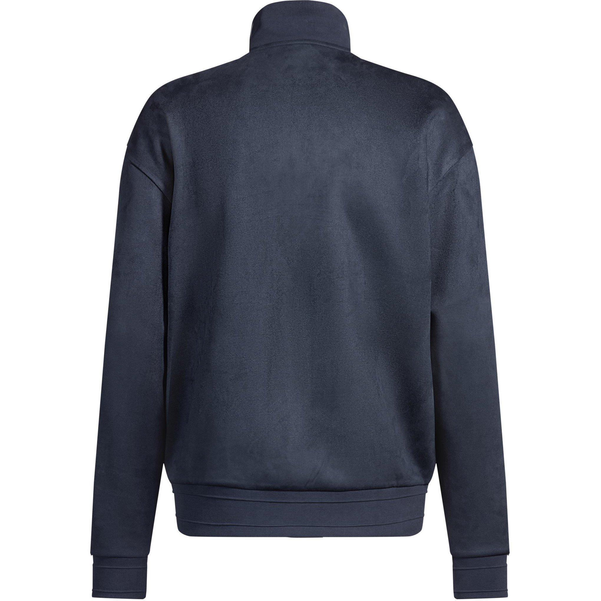 Dark Blue 402 - Boss - Men's Sutton Suede Full Zipped Hoodie, Full Zip Design - 2