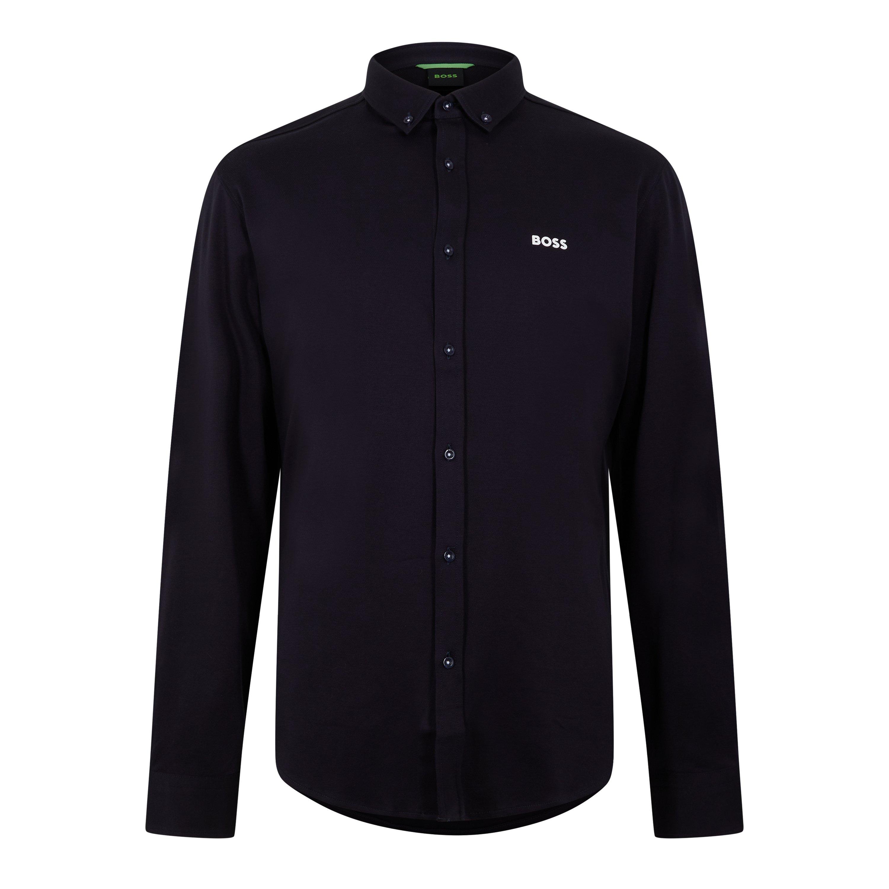 Dark Blue 402 - Boss - Men's Green B Motion L 03 Long Sleeve Plain Shirt - 1